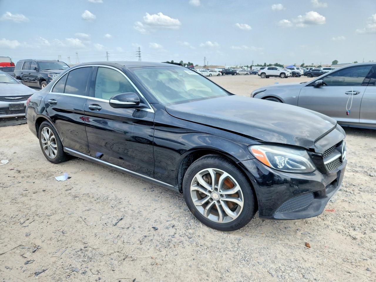 2015 Mercedes-benz C 300 4matic Black vin: 55SWF4KB7FU002710