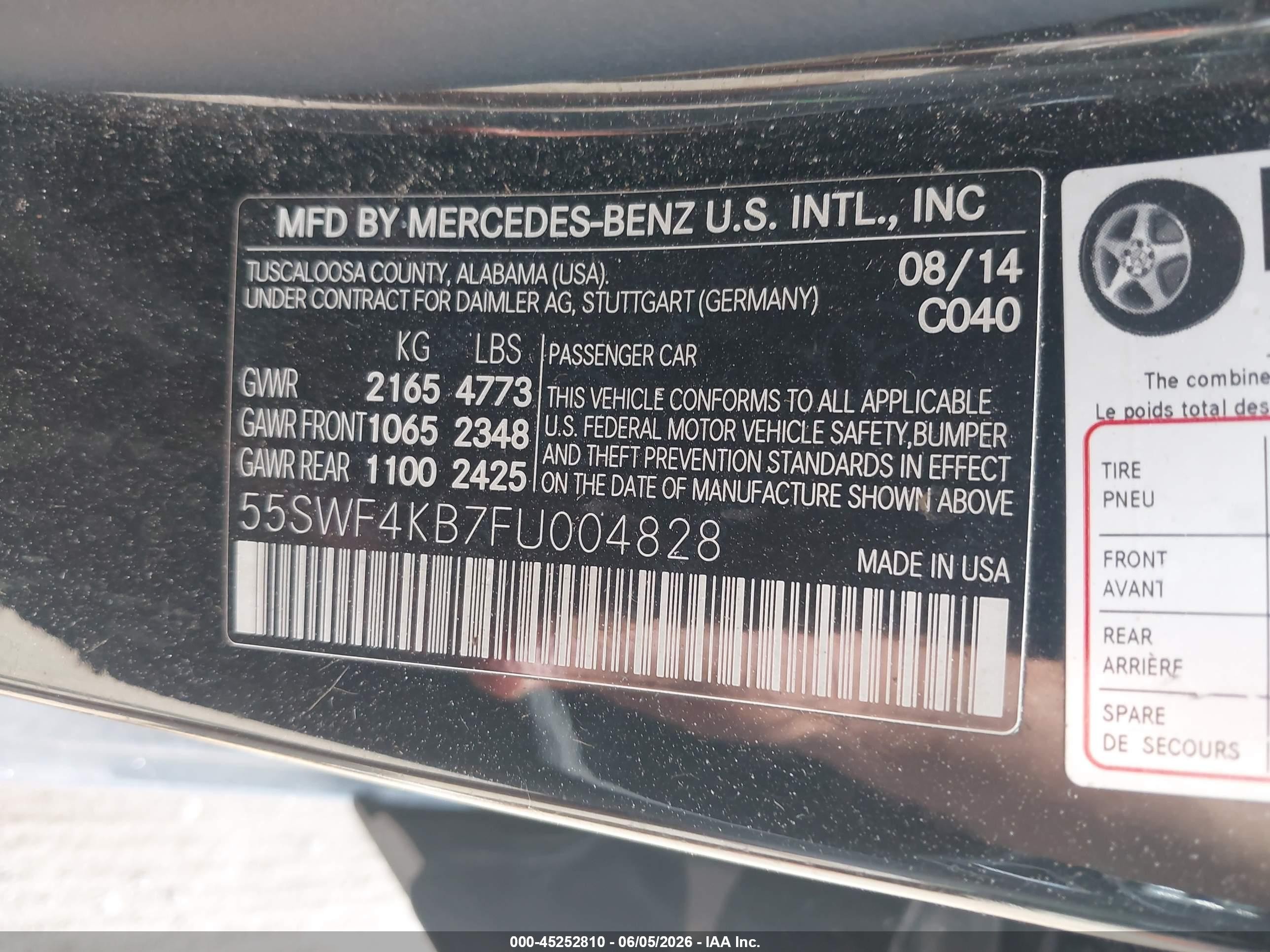 2015 Mercedes-benz C 300 Sport 4matic Черный vin: 55SWF4KB7FU004828