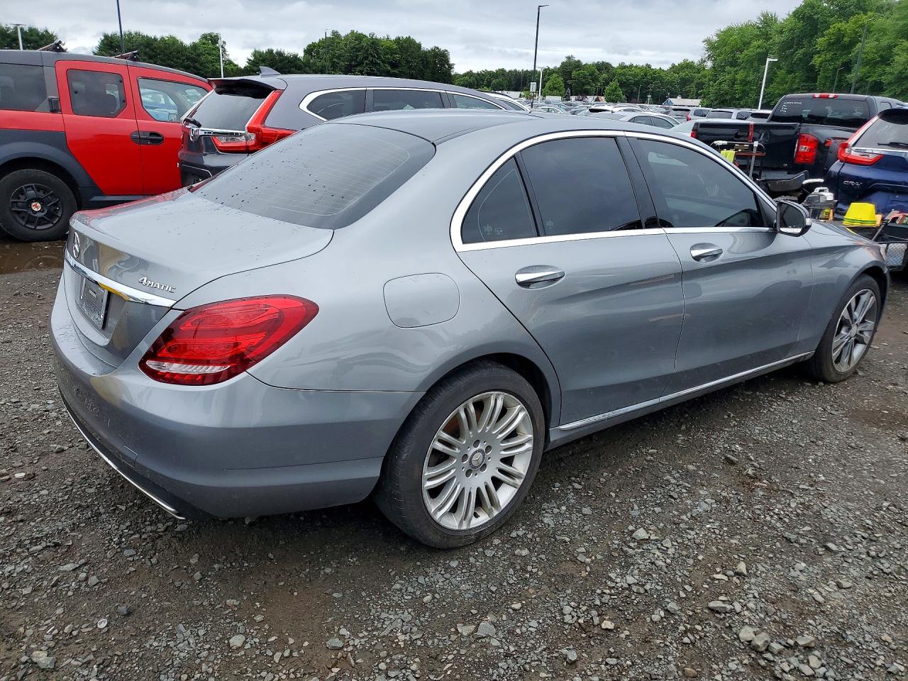 2015 Mercedes-benz C 300 4matic Gray vin: 55SWF4KB7FU005347