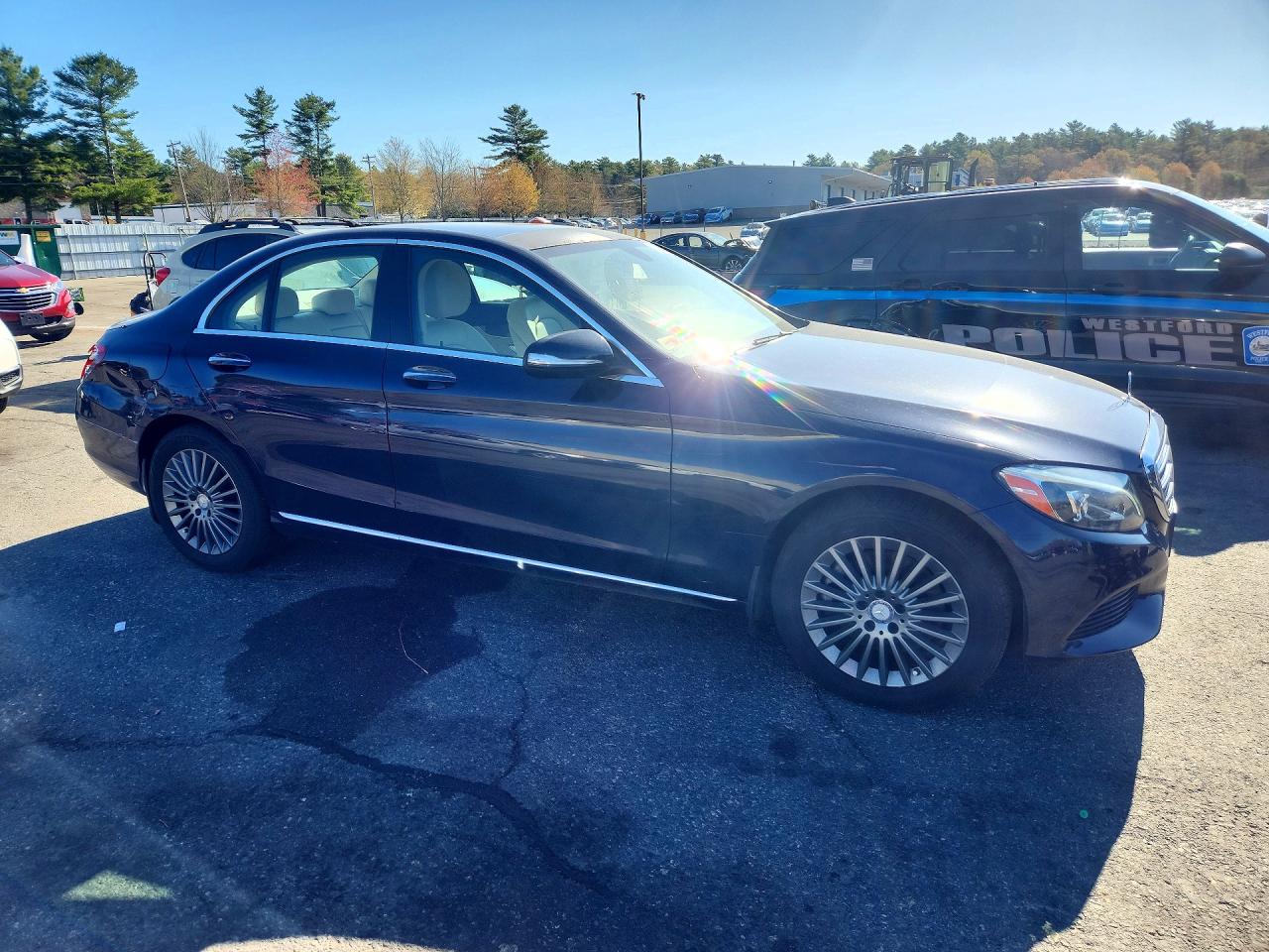 2015 Mercedes-benz C 300 4matic Blue vin: 55SWF4KB7FU006255