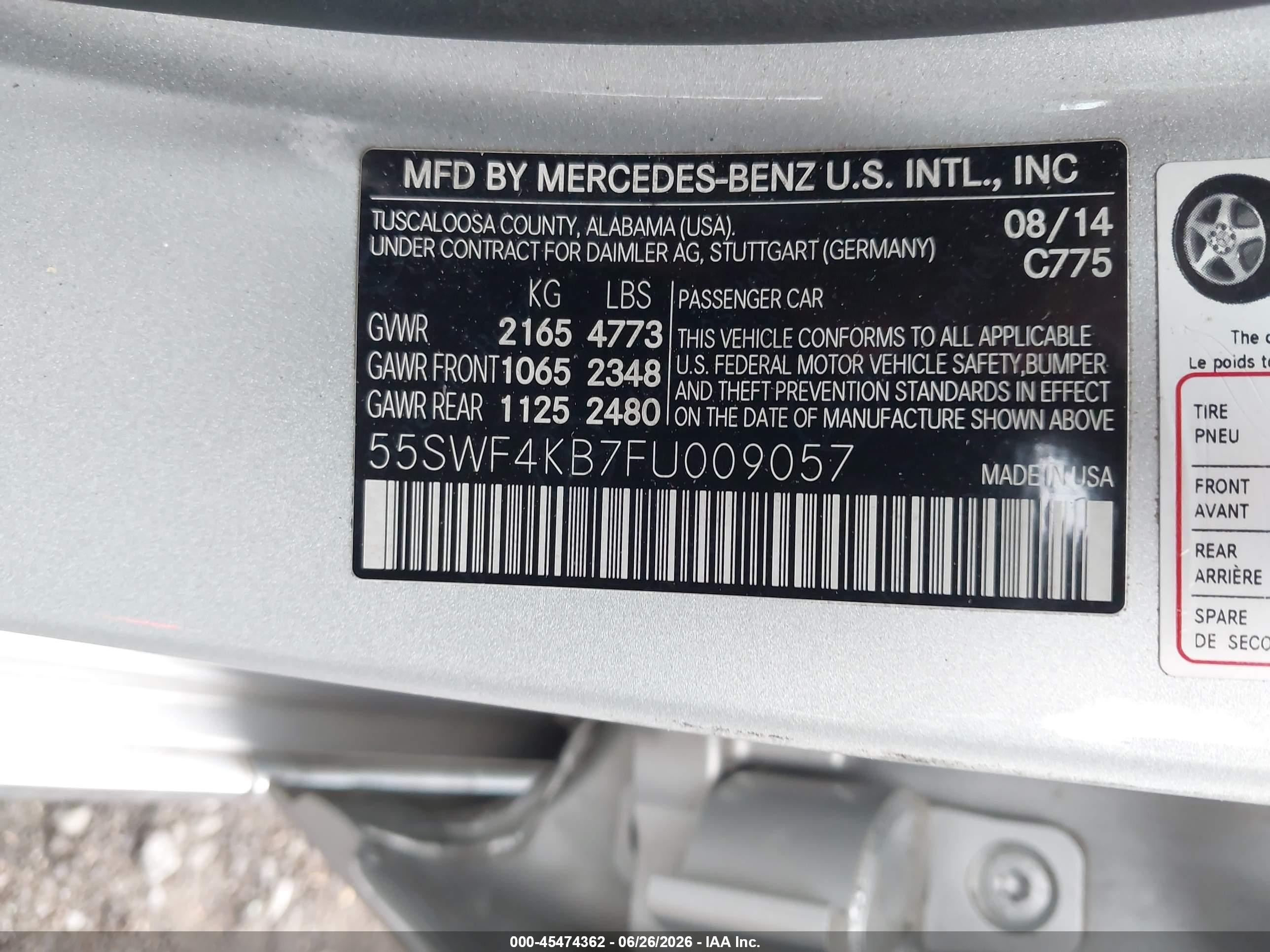 2015 Mercedes-benz C 300 Luxury 4matic Silver vin: 55SWF4KB7FU009057