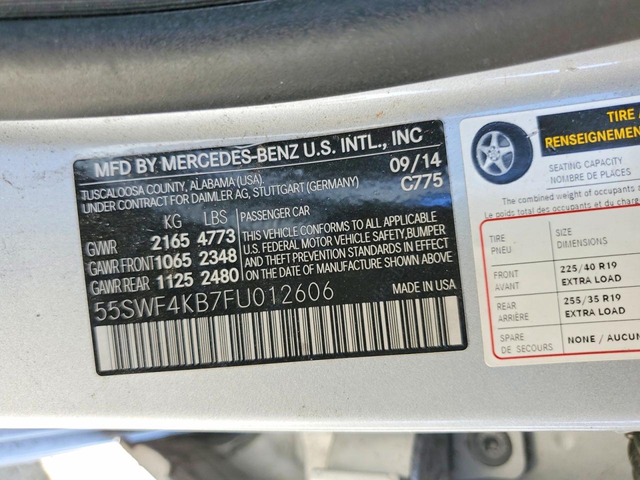 2015 Mercedes-benz C 300 4matic Silver vin: 55SWF4KB7FU012606