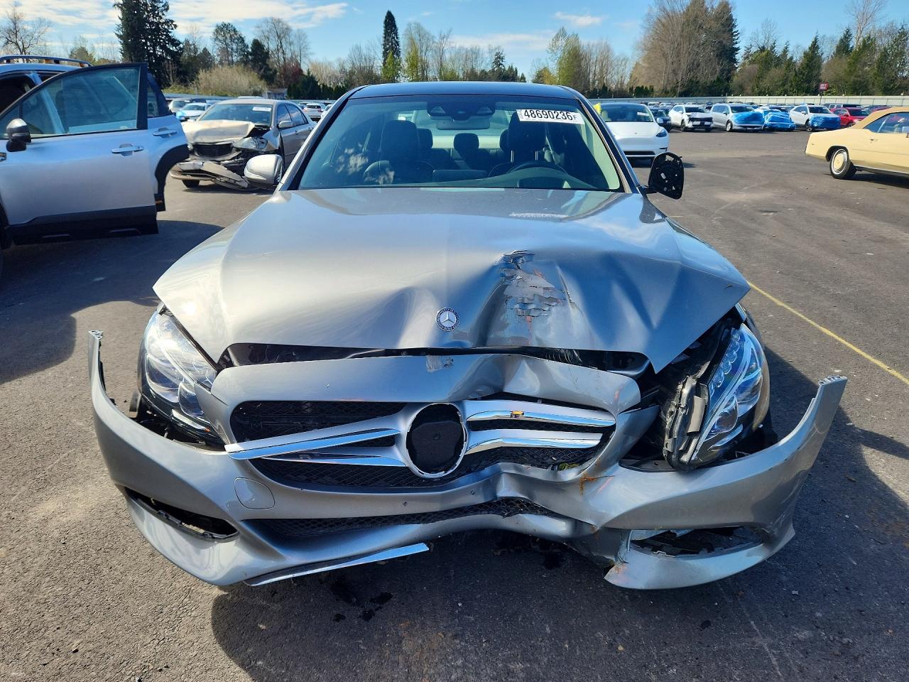 2015 Mercedes-benz C 300 4matic Gray vin: 55SWF4KB7FU013254