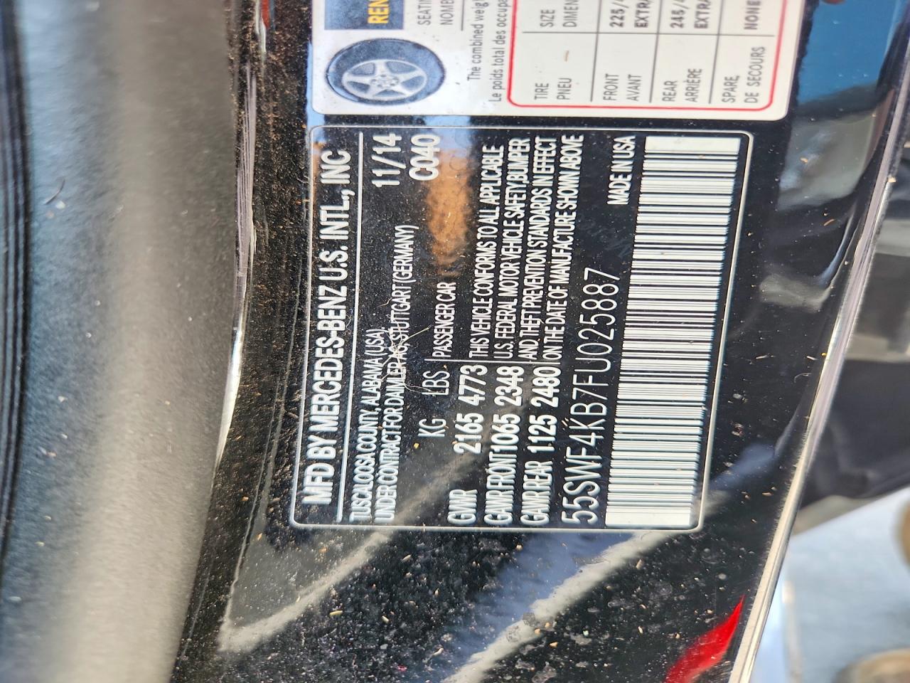 2015 Mercedes-benz C 300 4matic Black vin: 55SWF4KB7FU025887