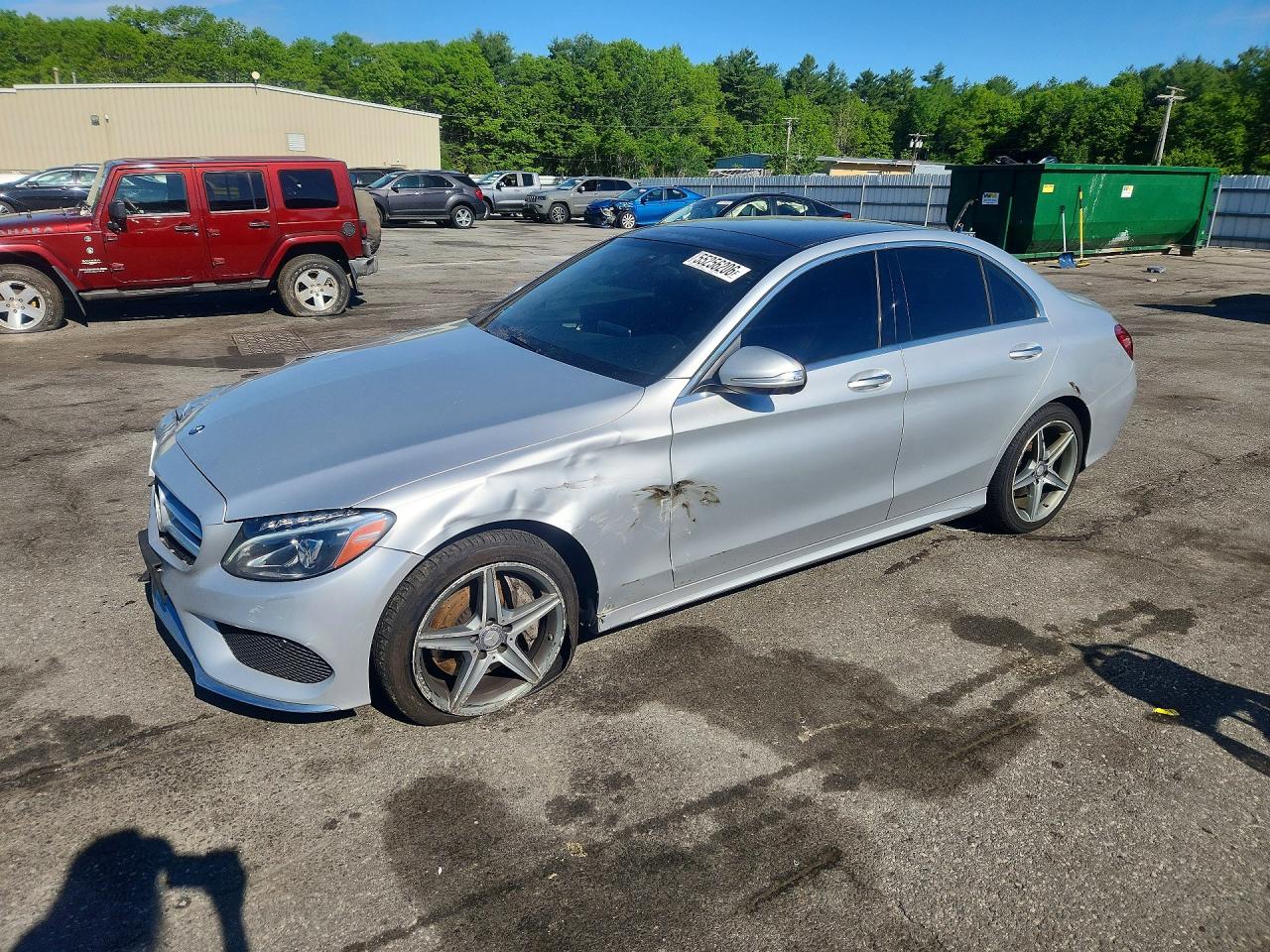 2015 Mercedes-benz C 300 4matic Silver vin: 55SWF4KB7FU028644
