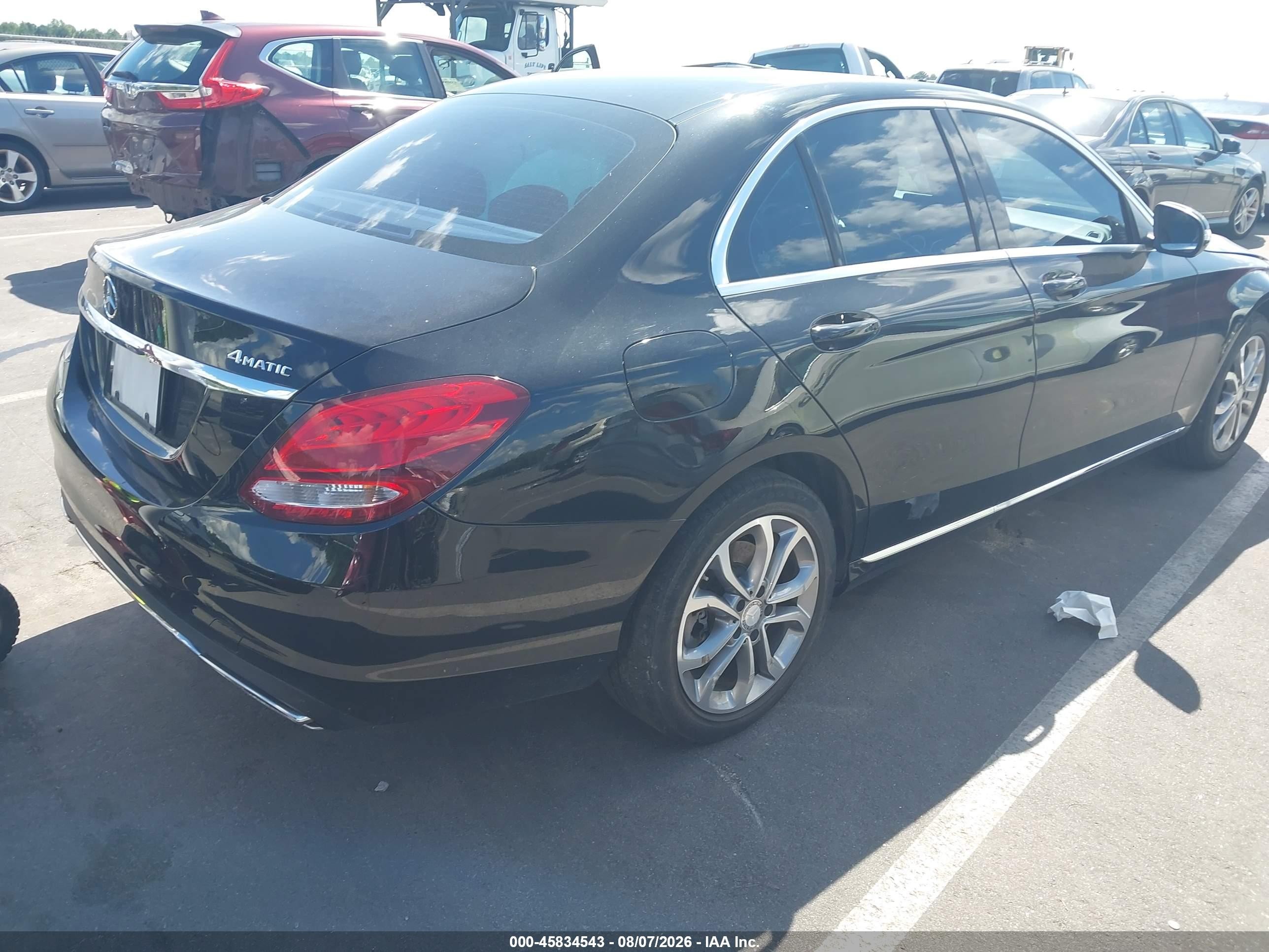 2015 Mercedes-benz C 300 4matic Black vin: 55SWF4KB7FU060333