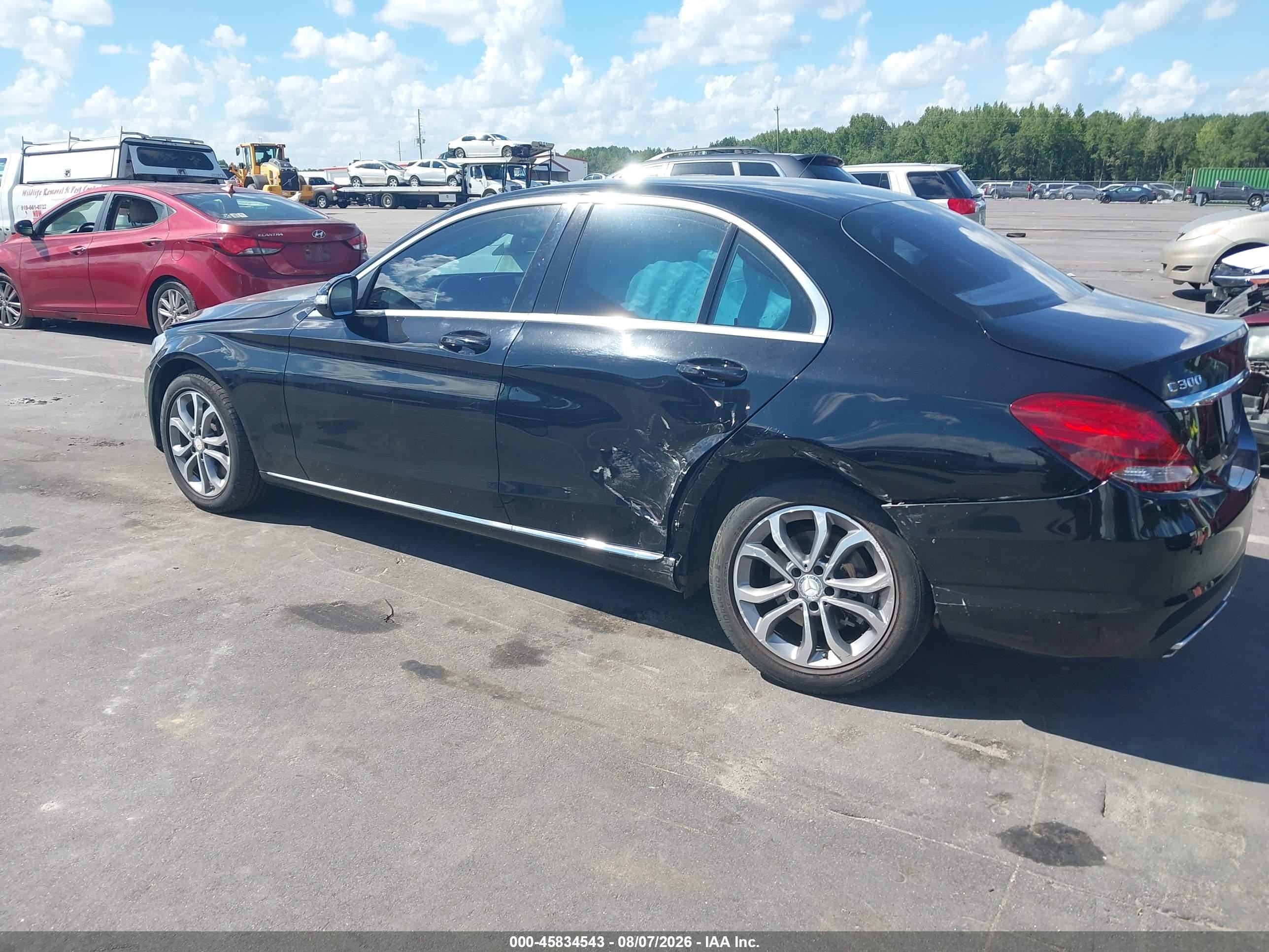 2015 Mercedes-benz C 300 4matic Black vin: 55SWF4KB7FU060333