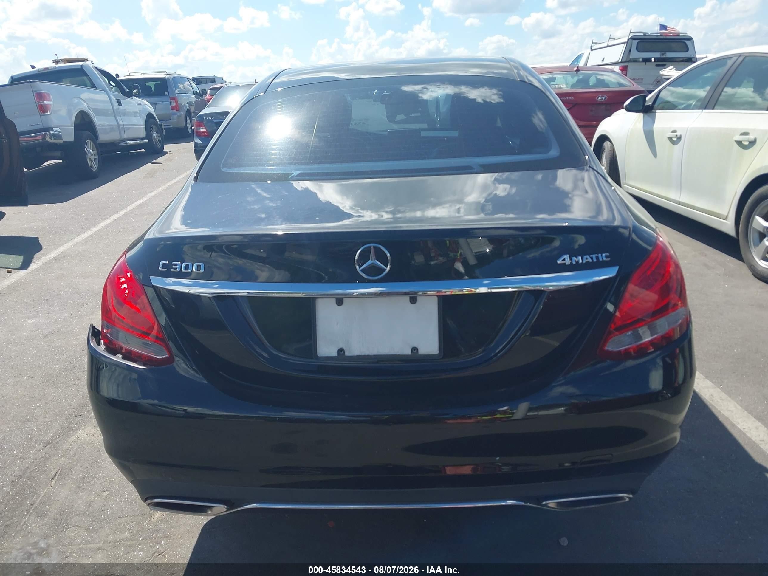 2015 Mercedes-benz C 300 4matic Black vin: 55SWF4KB7FU060333