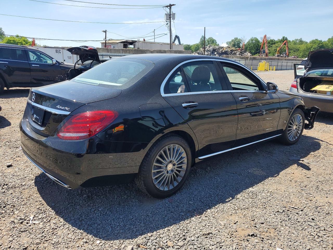 2015 Mercedes-benz C 300 4matic Black vin: 55SWF4KB7FU064186