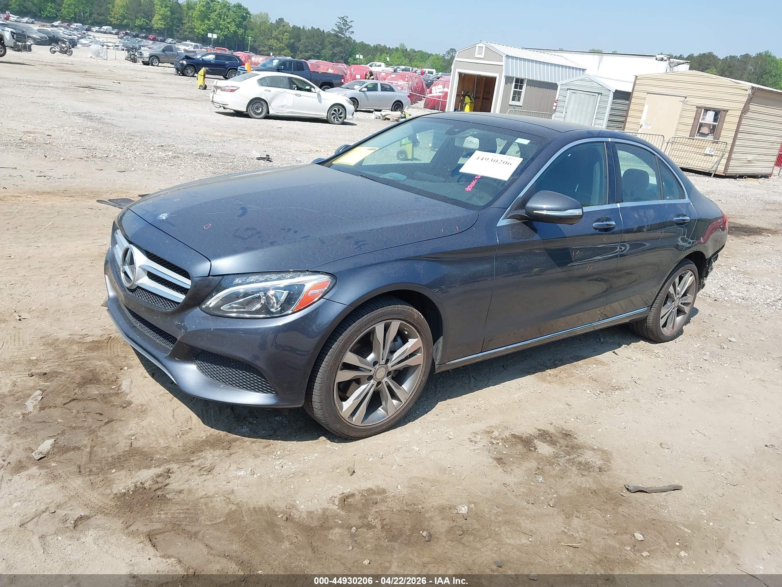 2015 Mercedes-benz C 300 4matic Серый vin: 55SWF4KB7FU066522