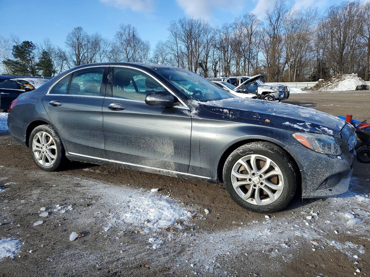 2015 Mercedes Benz C 300 4matic Gray vin: 55SWF4KB7FU068481