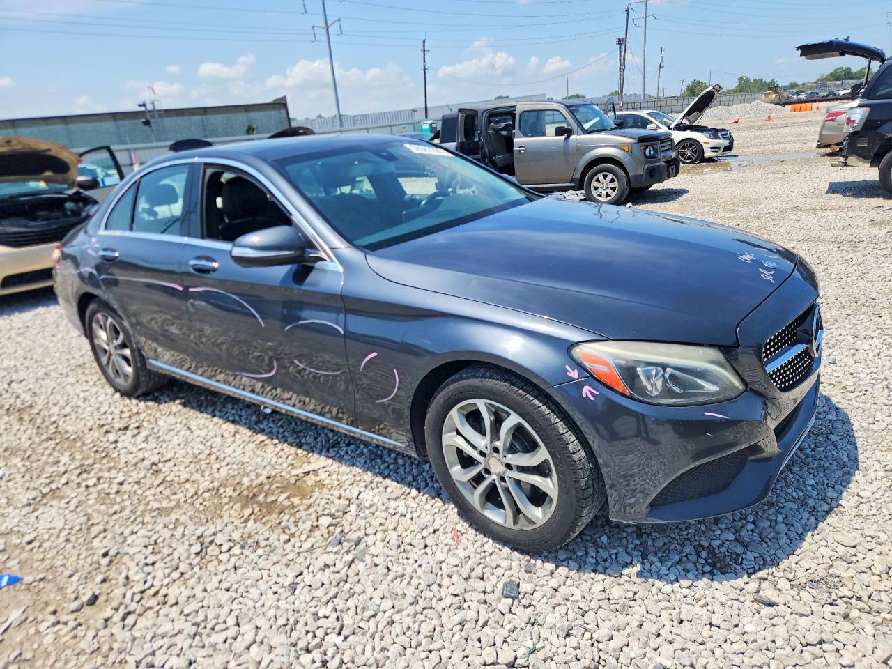 2015 Mercedes-benz C 300 4matic Gray vin: 55SWF4KB7FU082008