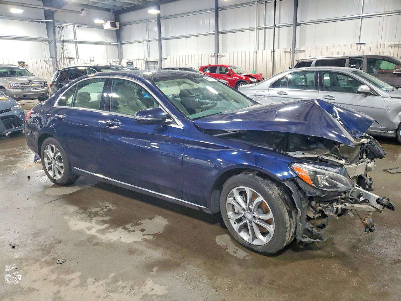 2016 Mercedes-benz C 300 4matic Blue vin: 55SWF4KB7GU105434