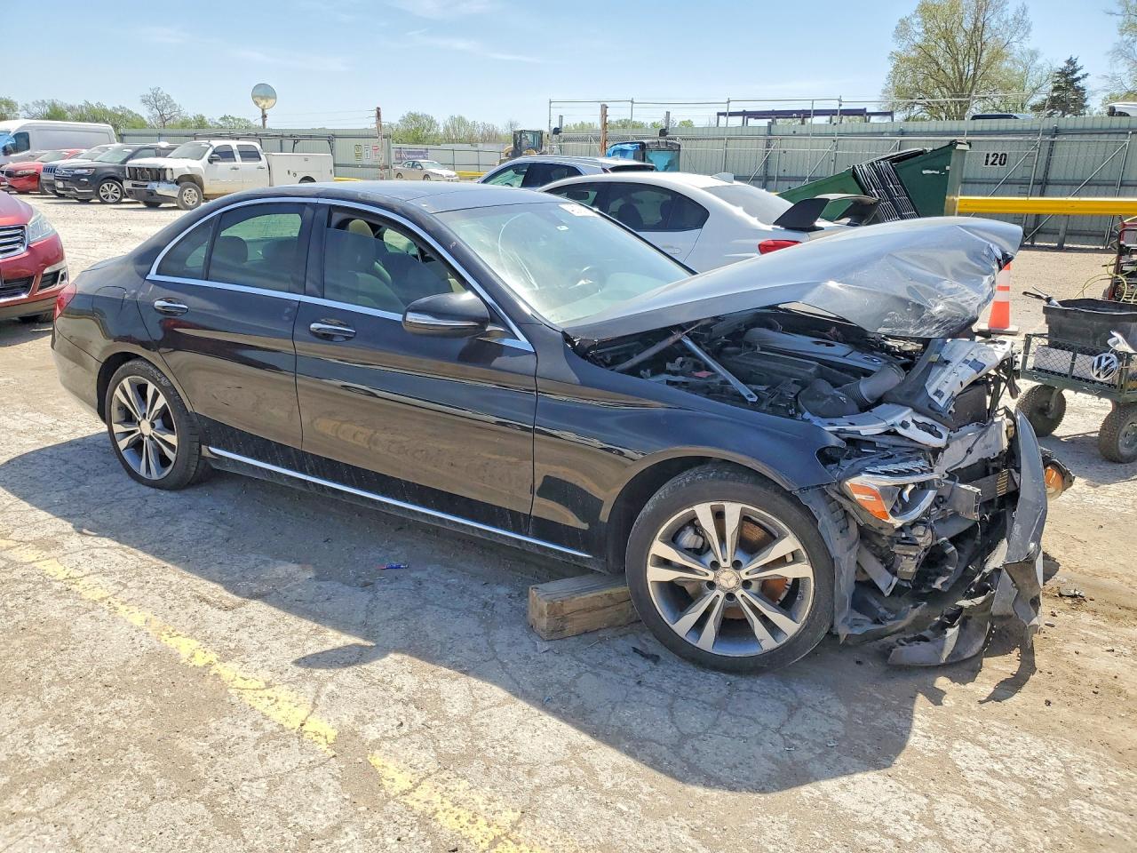 2015 Mercedes-benz C 300 4matic Black vin: 55SWF4KB8FU002070