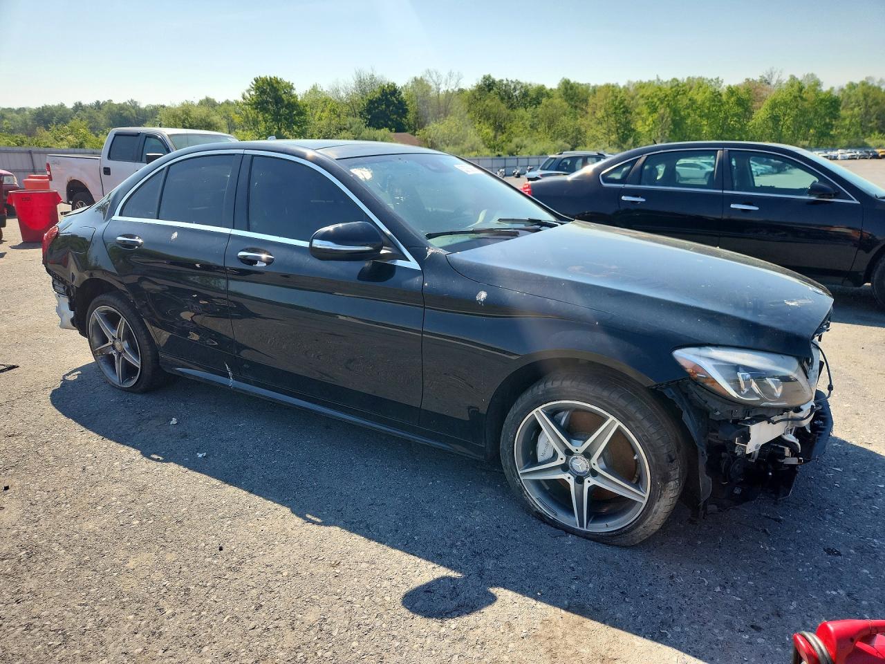 2015 Mercedes-benz C 300 4matic Black vin: 55SWF4KB8FU006099