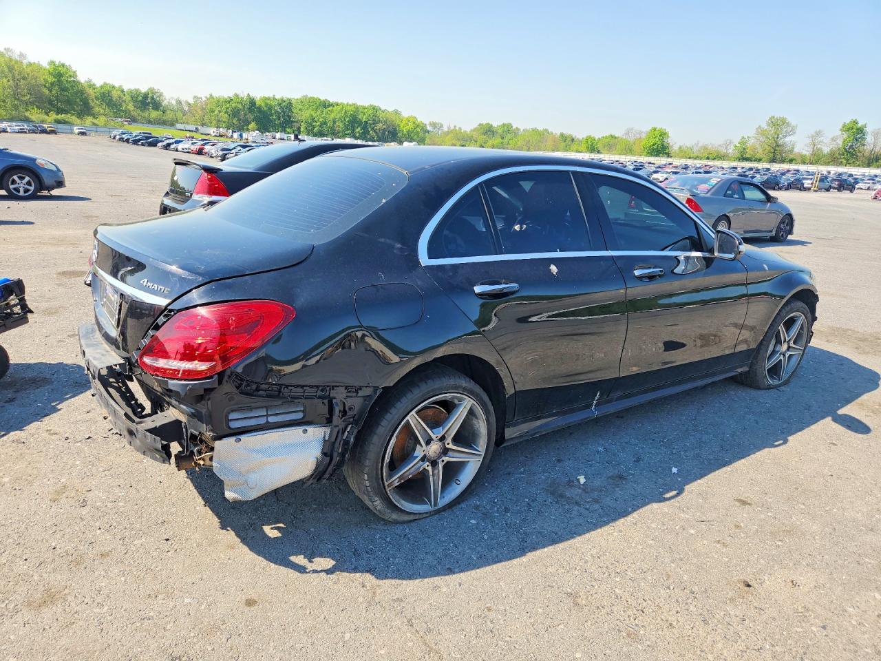 2015 Mercedes-benz C 300 4matic Black vin: 55SWF4KB8FU006099