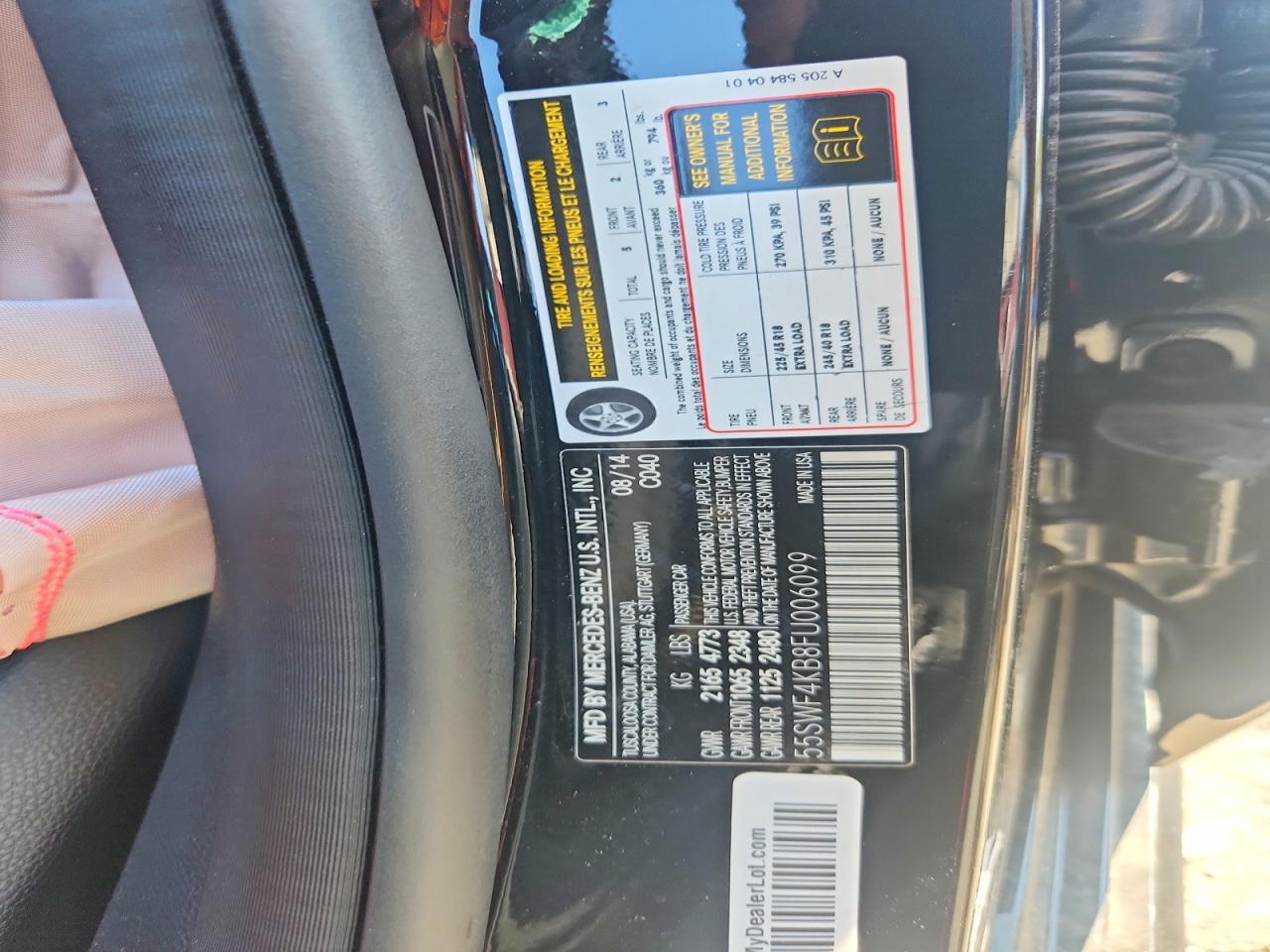 2015 Mercedes-benz C 300 4matic Black vin: 55SWF4KB8FU006099