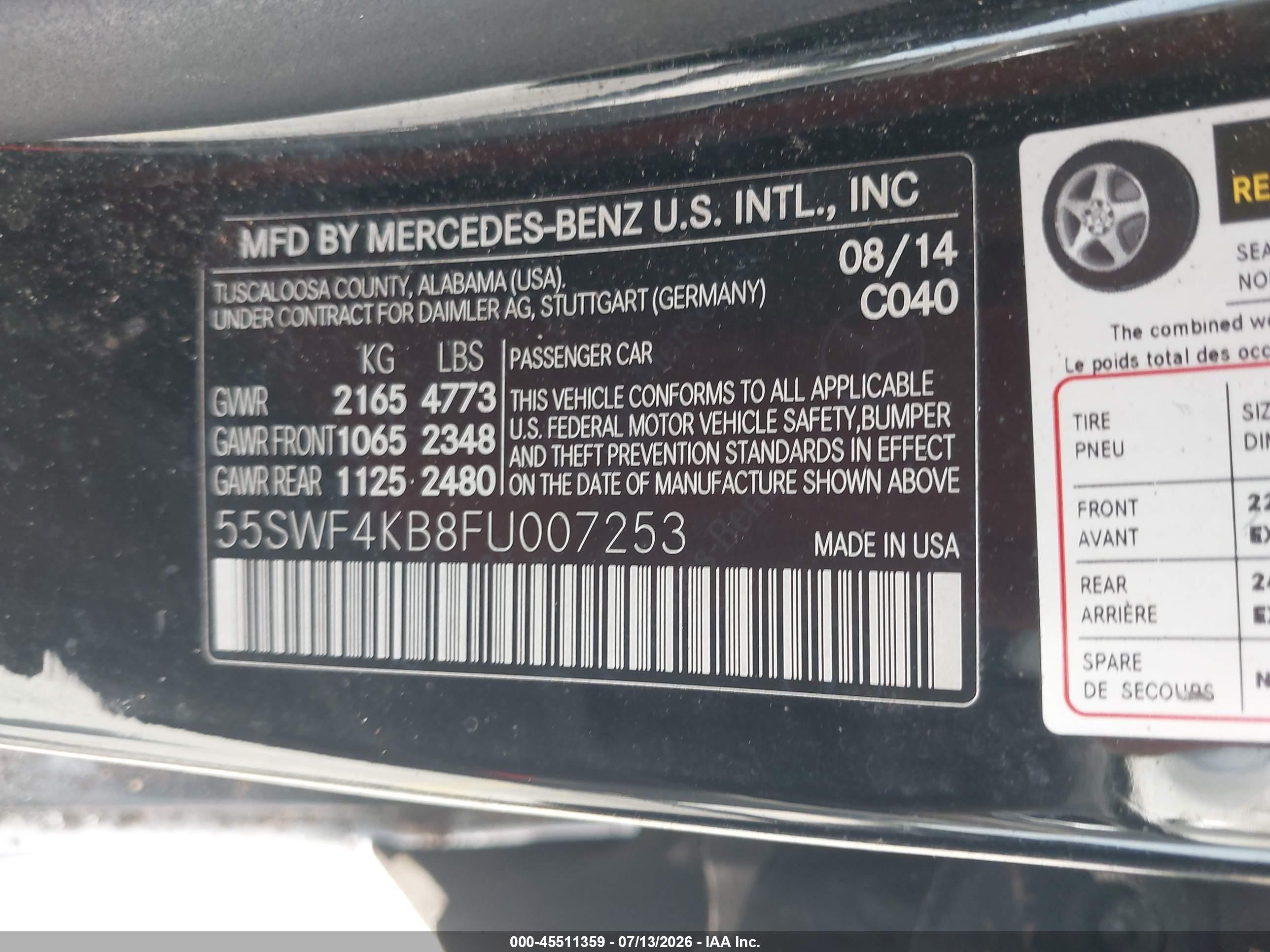 2015 Mercedes-benz C 300 4matic Black vin: 55SWF4KB8FU007253