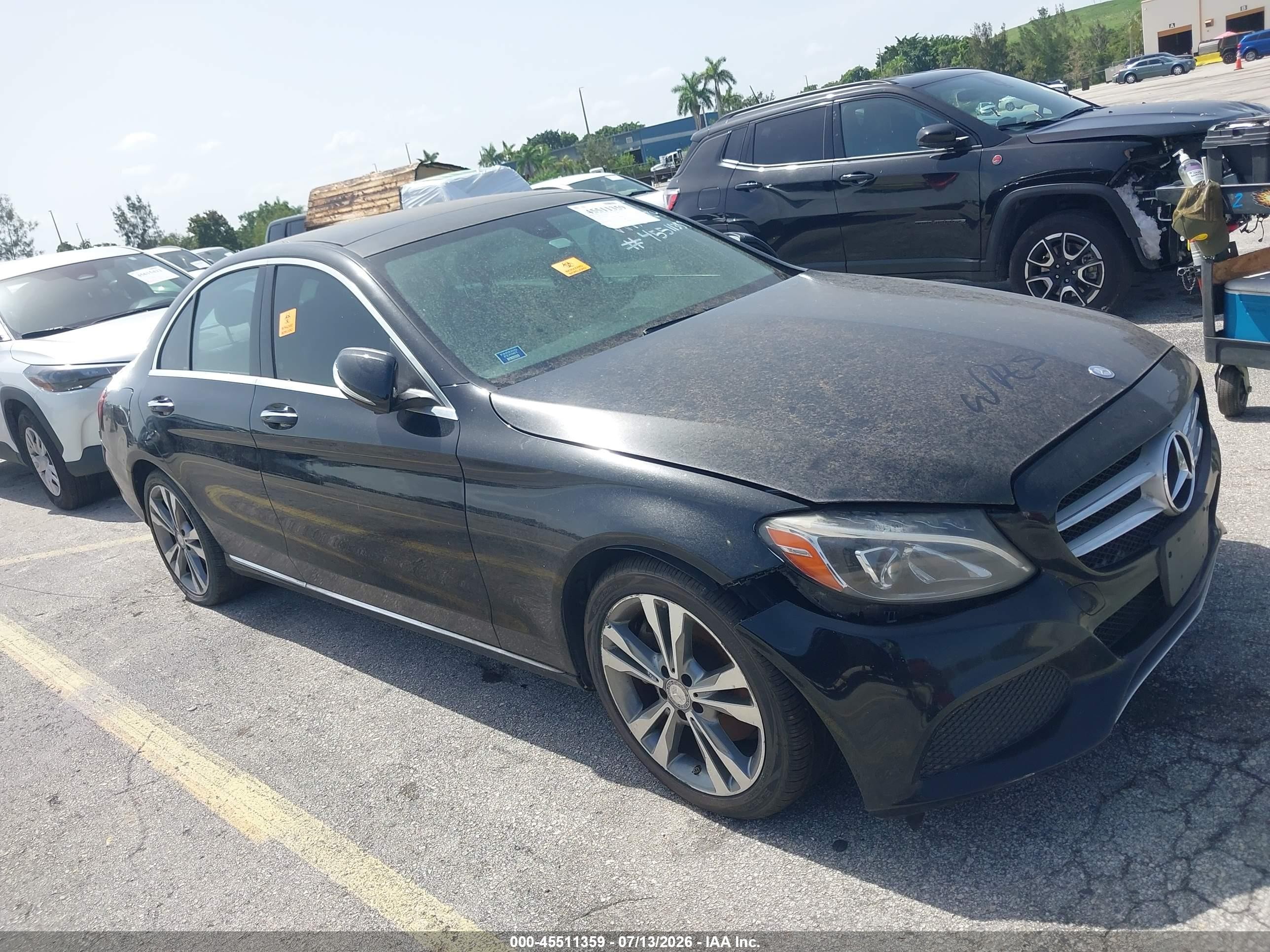 2015 Mercedes-benz C 300 4matic Black vin: 55SWF4KB8FU007253
