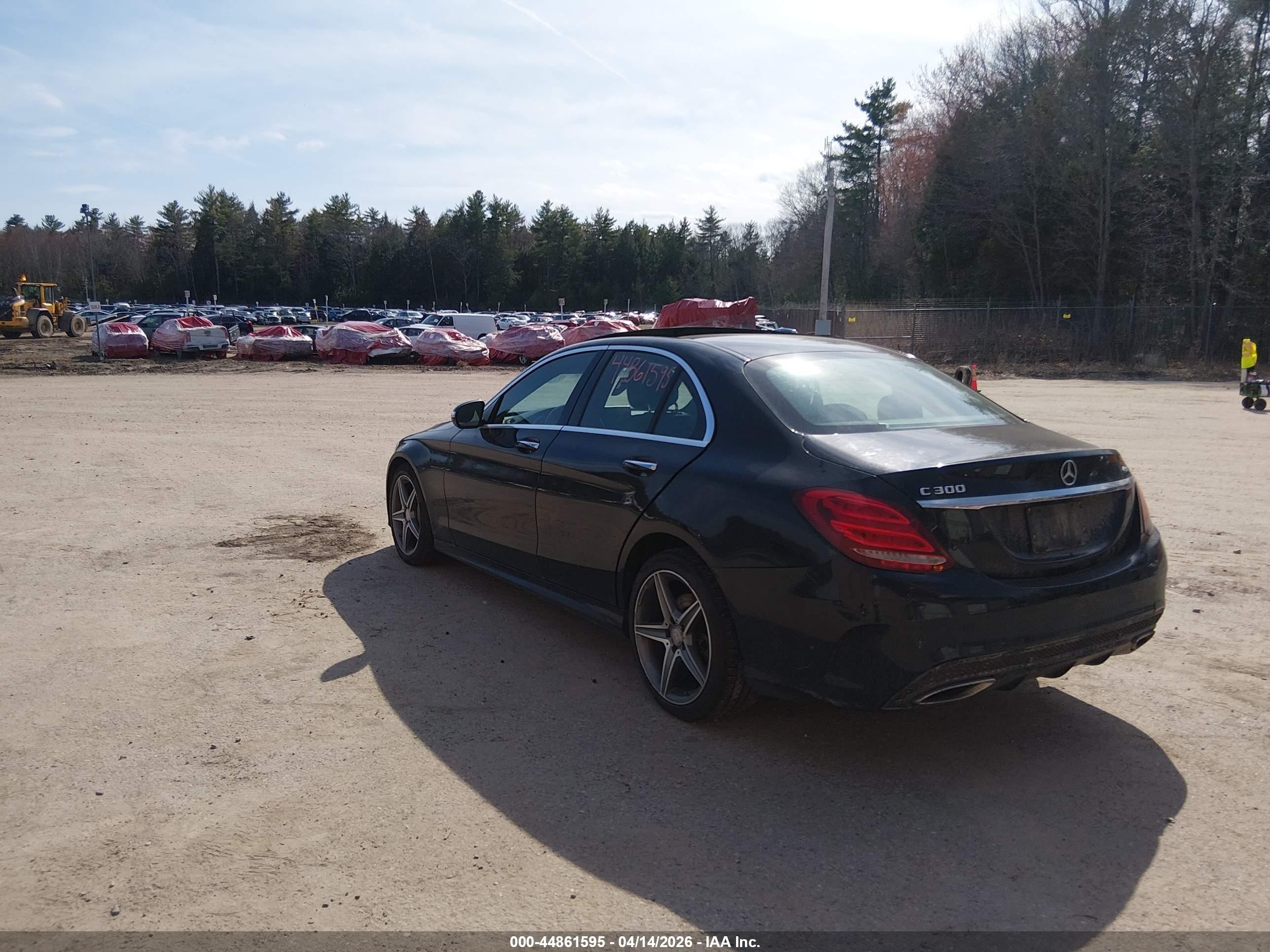 2015 Mercedes-benz C 300 Sport 4matic Black vin: 55SWF4KB8FU020794