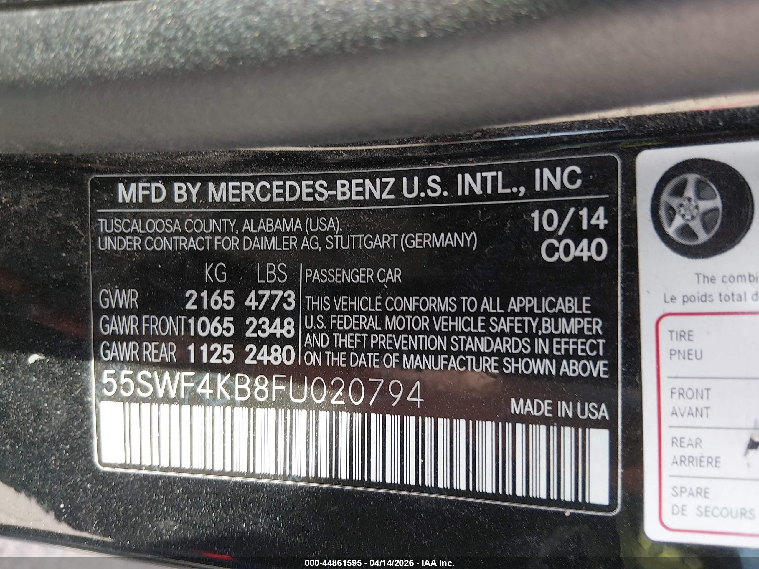 2015 Mercedes-benz C 300 Sport 4matic Black vin: 55SWF4KB8FU020794
