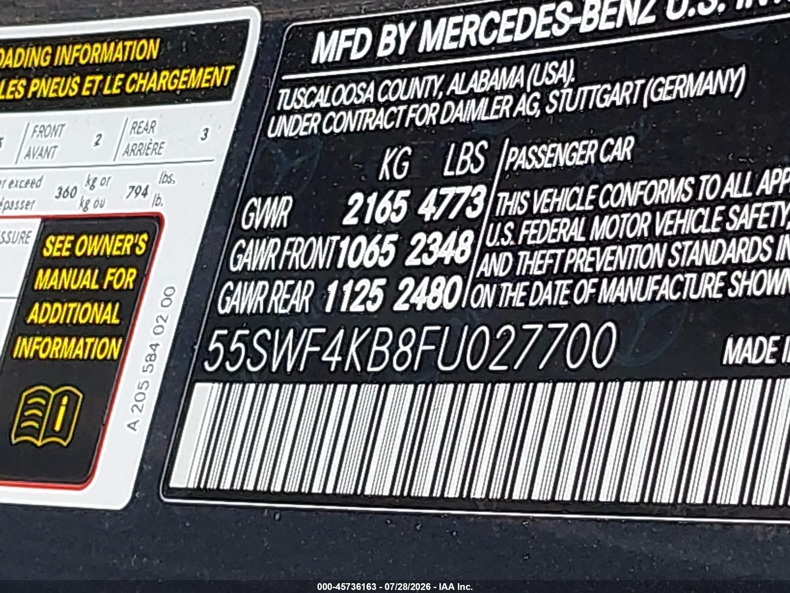 2015 Mercedes-benz C 300 4matic Gray vin: 55SWF4KB8FU027700
