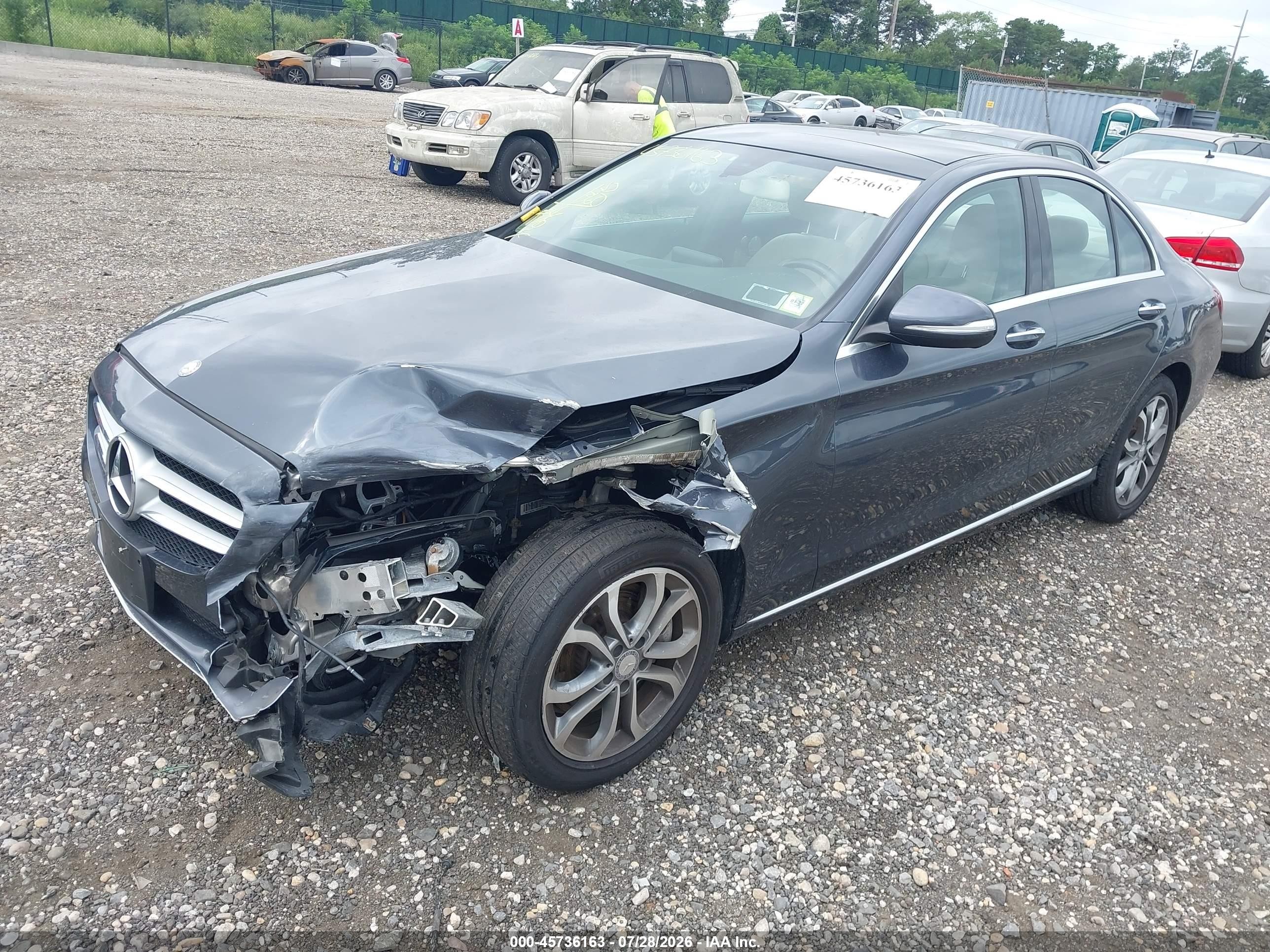 2015 Mercedes-benz C 300 4matic Gray vin: 55SWF4KB8FU027700