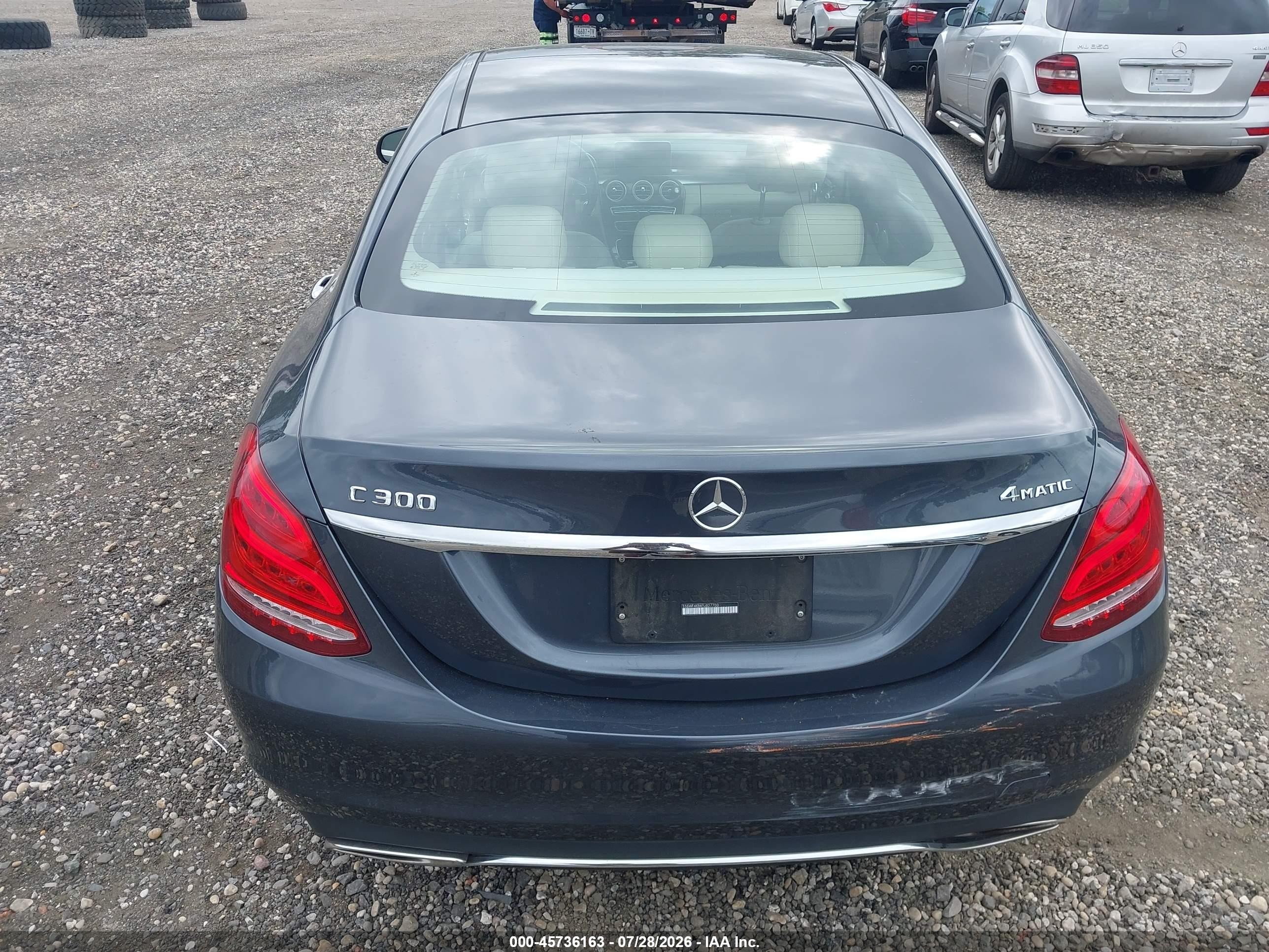 2015 Mercedes-benz C 300 4matic Gray vin: 55SWF4KB8FU027700