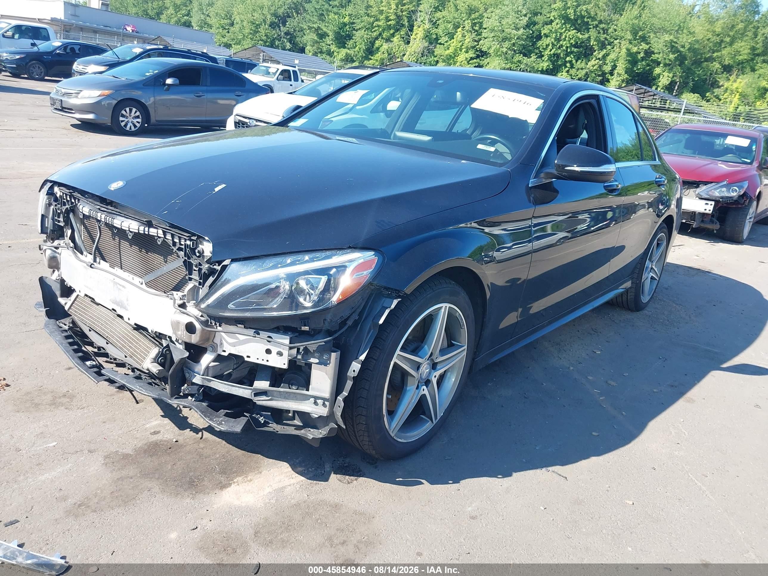 2015 Mercedes-benz C 300 Sport 4matic Black vin: 55SWF4KB8FU051088