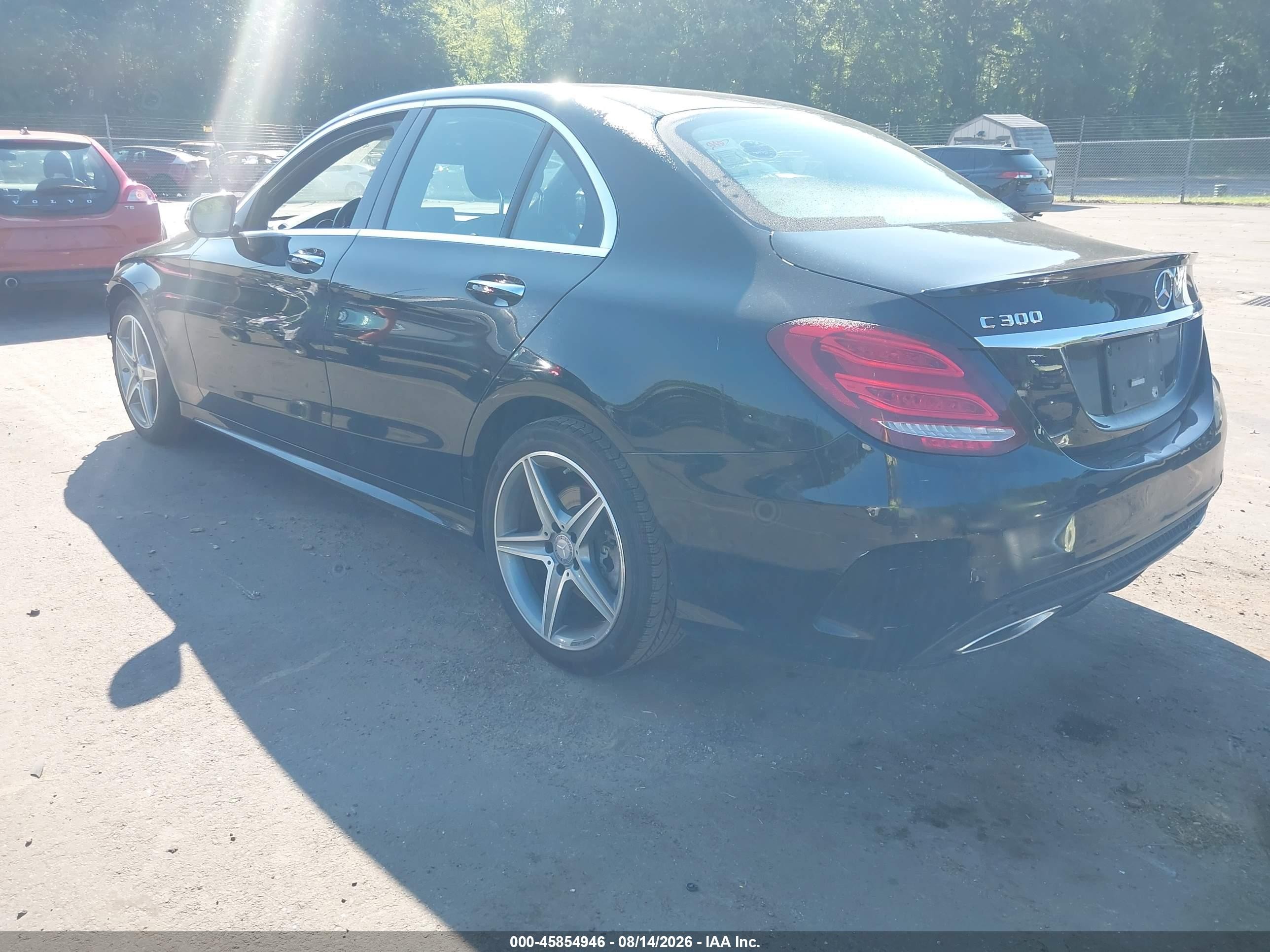 2015 Mercedes-benz C 300 Sport 4matic Black vin: 55SWF4KB8FU051088
