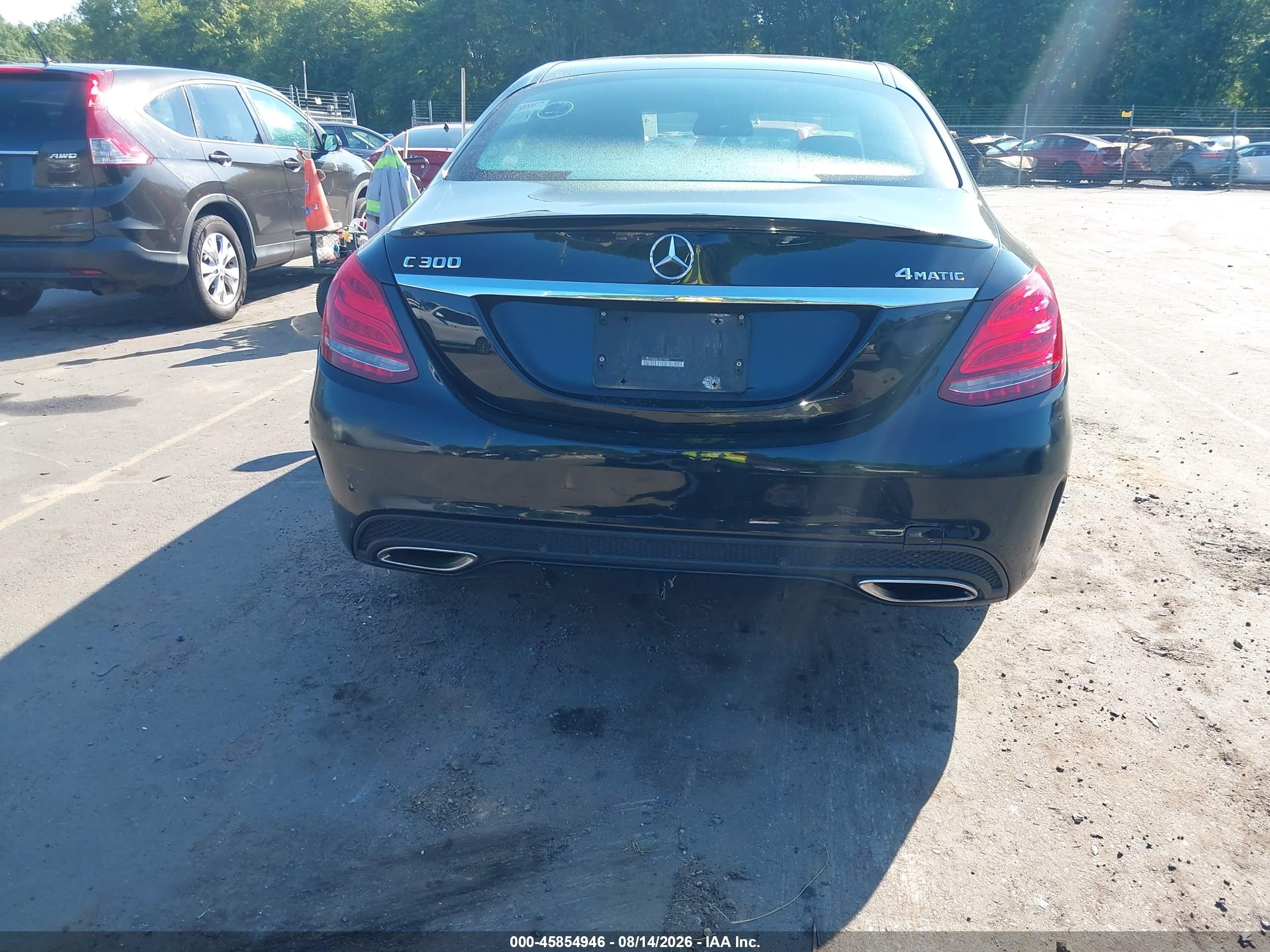 2015 Mercedes-benz C 300 Sport 4matic Black vin: 55SWF4KB8FU051088