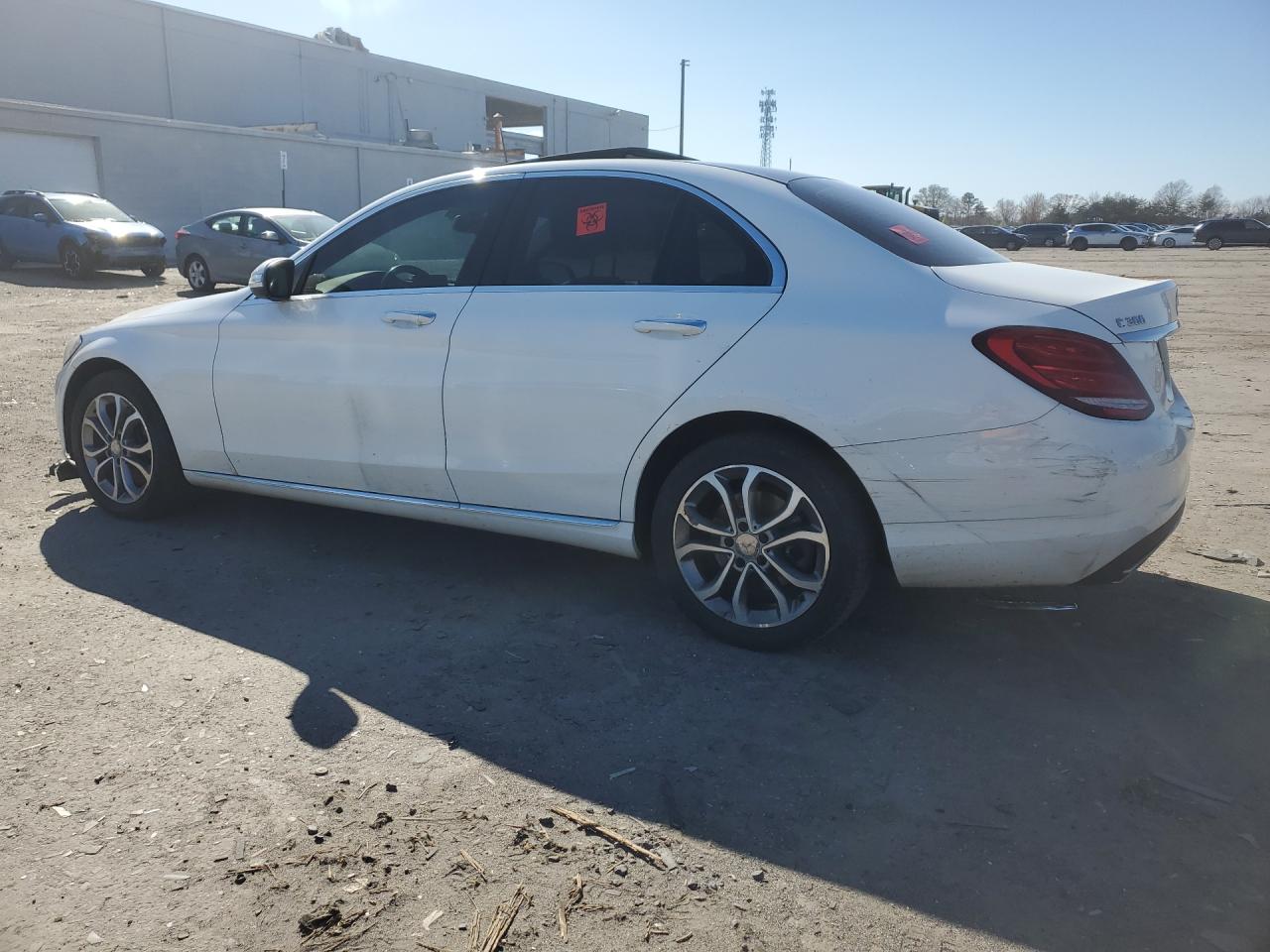 2015 Mercedes-benz C 300 4matic White vin: 55SWF4KB8FU058235 Damage: Left Qtr Panel, Light Scratch, 2 To 3 Inches