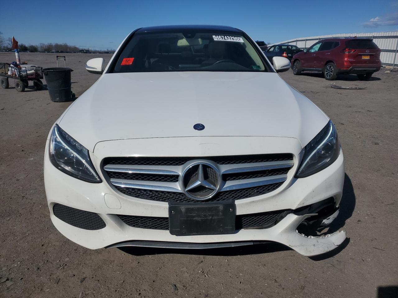 2015 Mercedes-benz C 300 4matic White vin: 55SWF4KB8FU058235 Damage: Front Bumper, Broken, Replacement Required