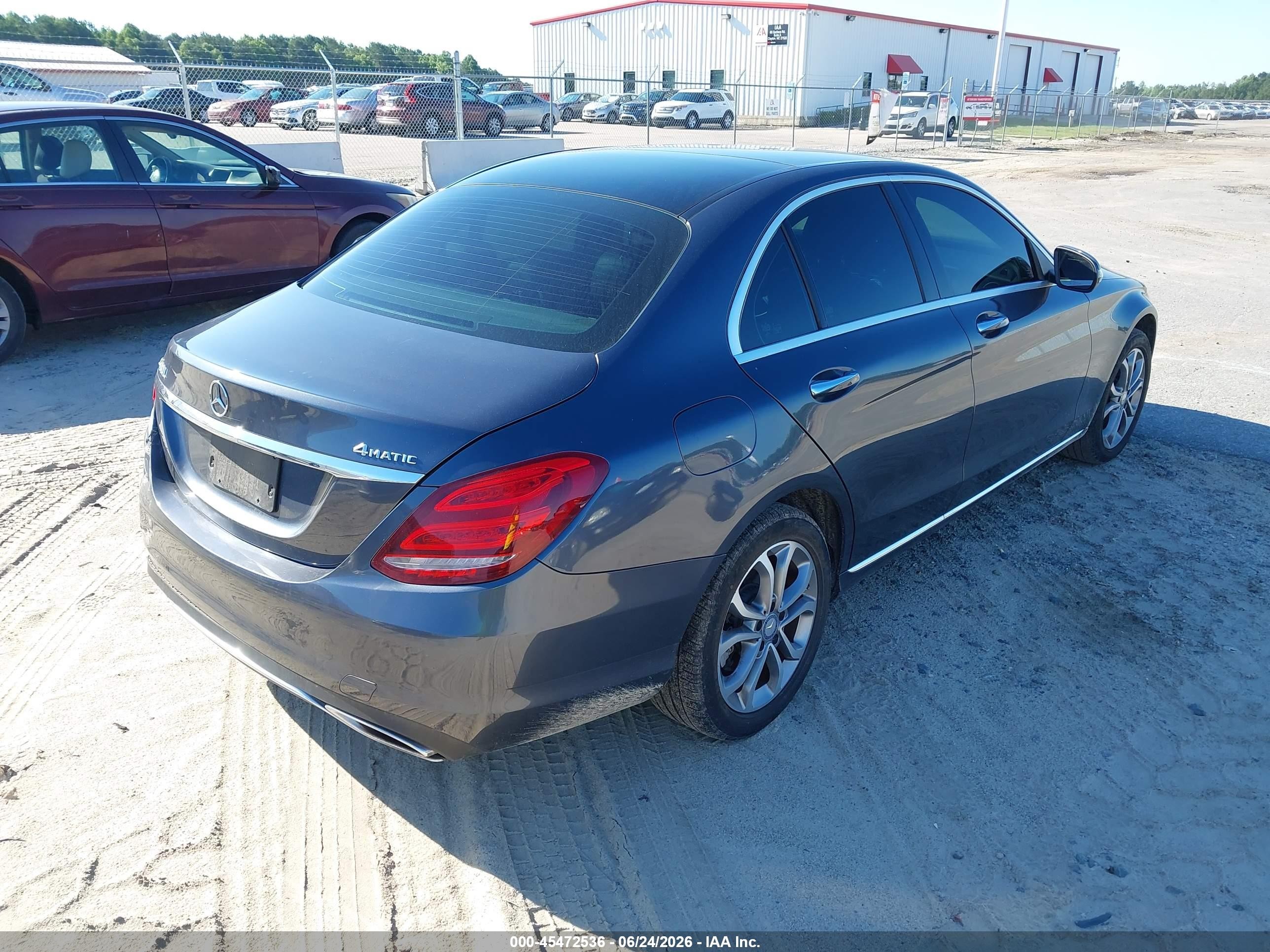 2015 Mercedes-benz C 300 4matic Gray vin: 55SWF4KB8FU062771