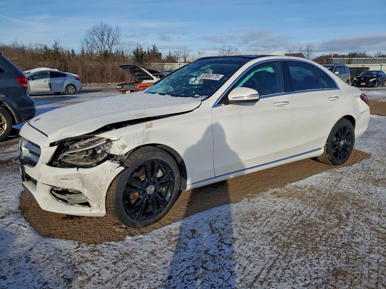 2015 Mercedes-benz C 300 4matic White vin: 55SWF4KB8FU088447