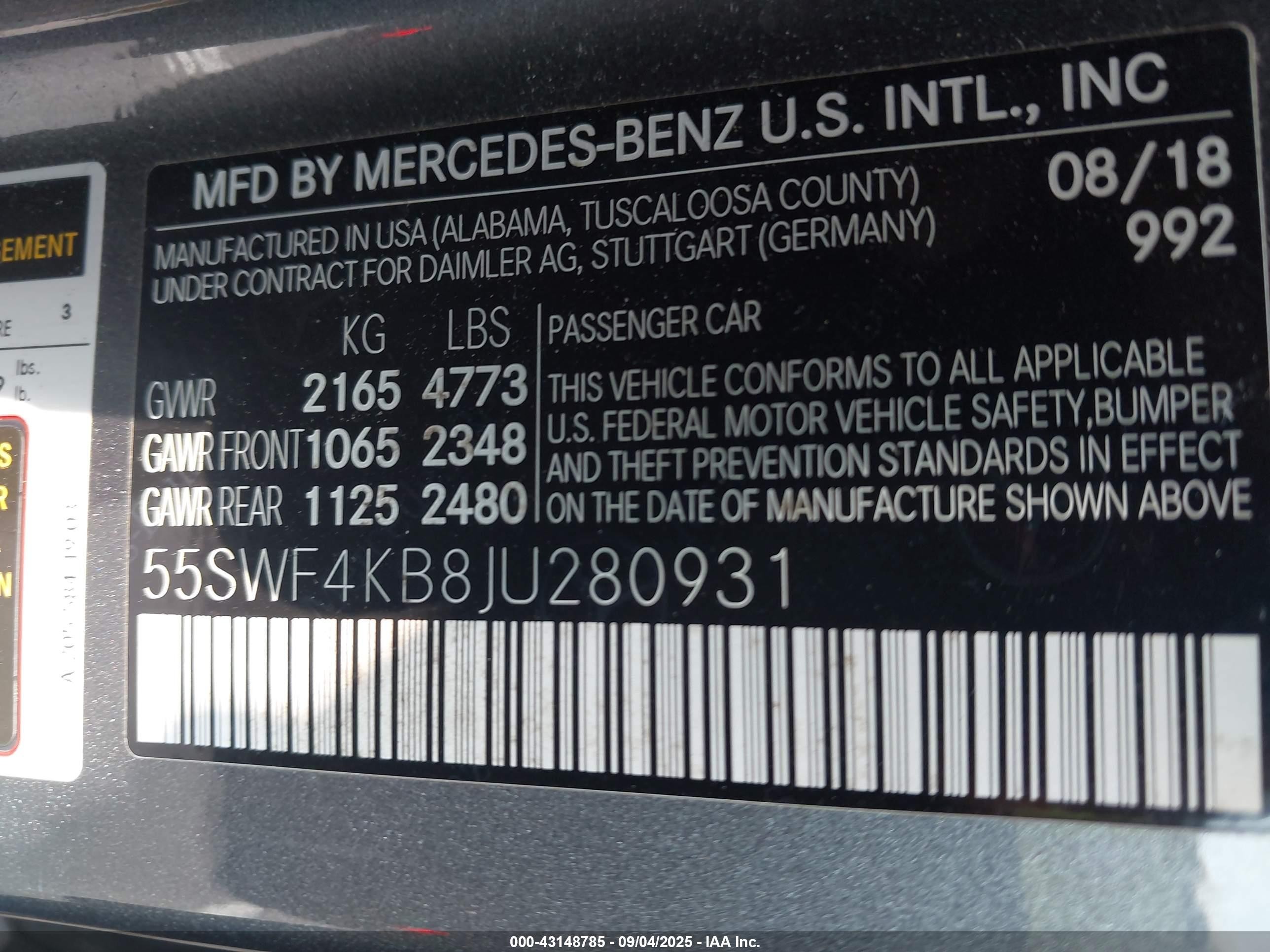 2018 Mercedes-benz C 300 4matic Silver vin: 55SWF4KB8JU280931
