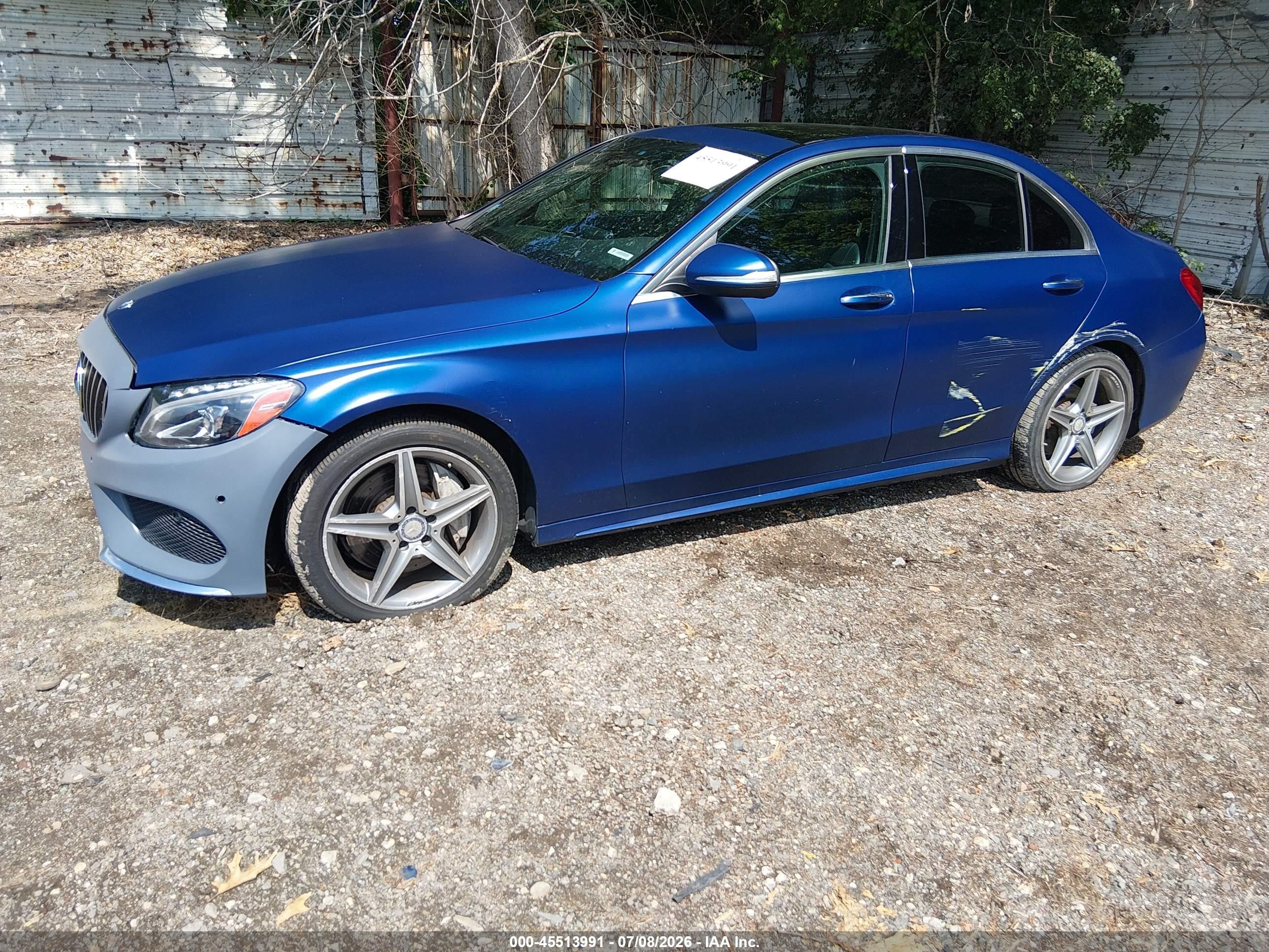 2015 Mercedes-benz C 300 Sport 4matic Blue vin: 55SWF4KB9FU006791