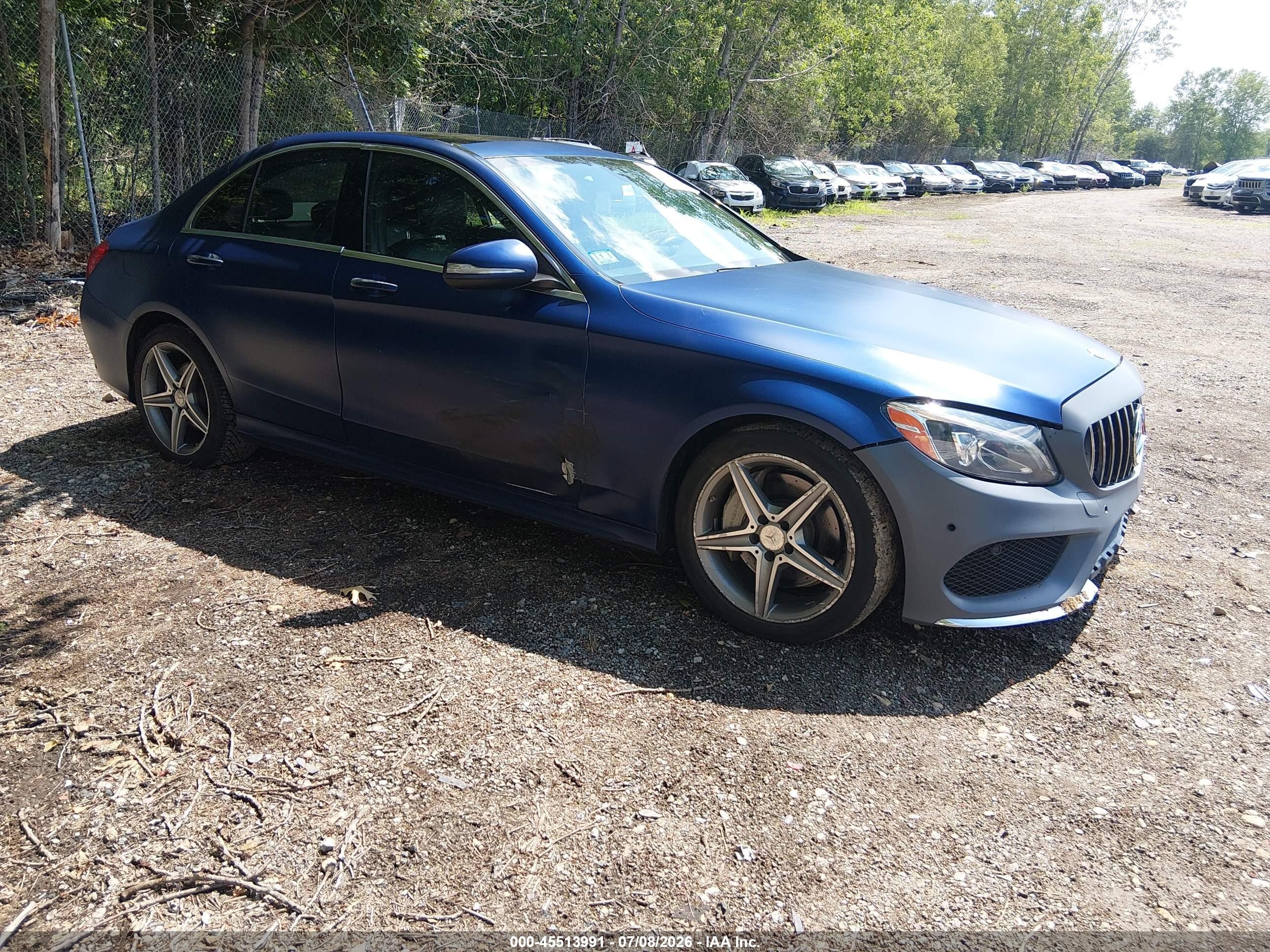 2015 Mercedes-benz C 300 Sport 4matic Blue vin: 55SWF4KB9FU006791