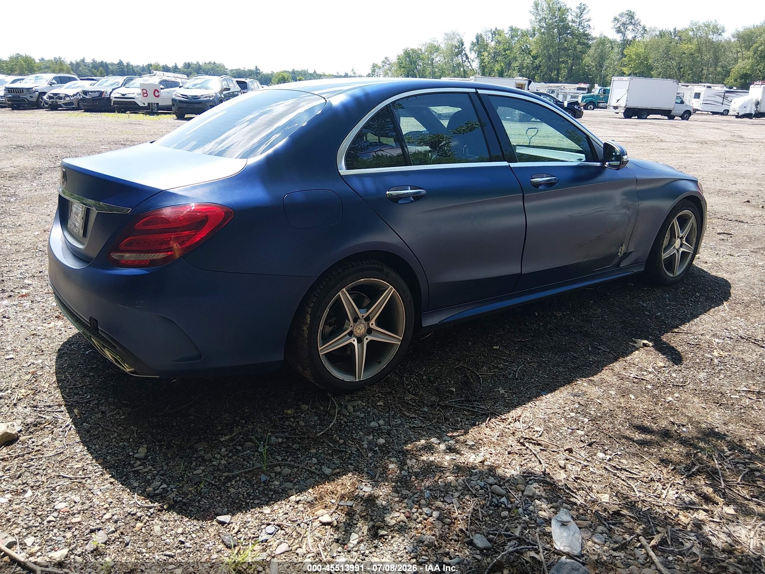 2015 Mercedes-benz C 300 Sport 4matic Blue vin: 55SWF4KB9FU006791