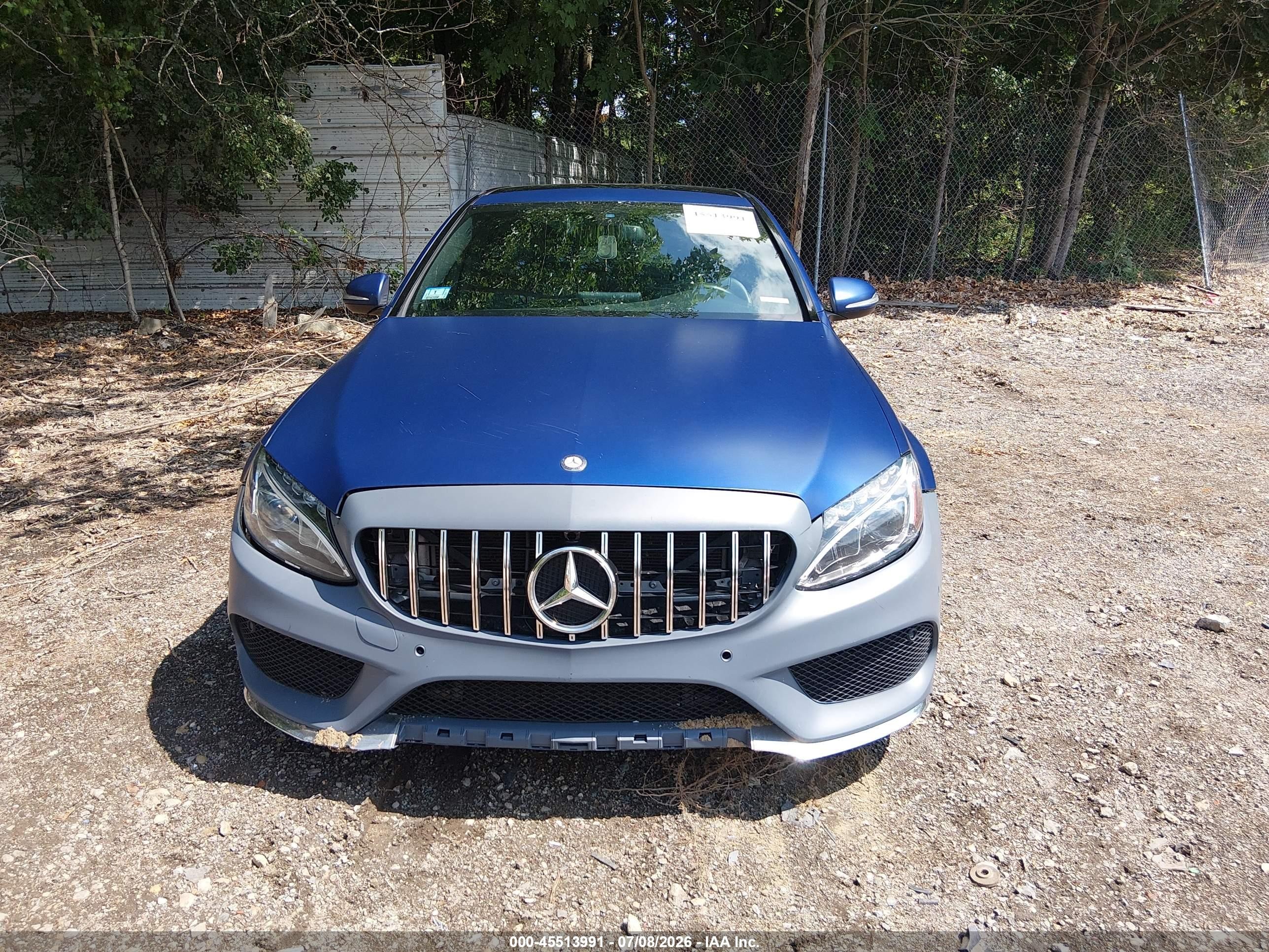 2015 Mercedes-benz C 300 Sport 4matic Blue vin: 55SWF4KB9FU006791