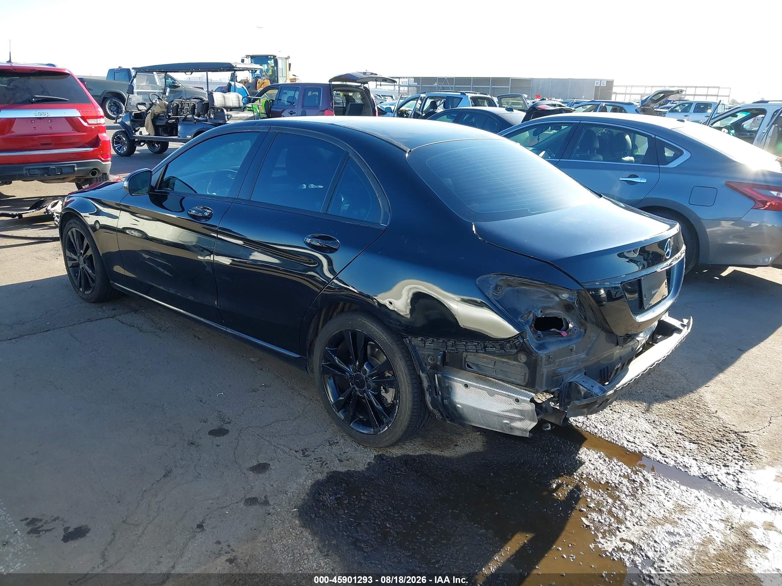 2015 Mercedes-benz C 300 4matic Черный vin: 55SWF4KB9FU012025