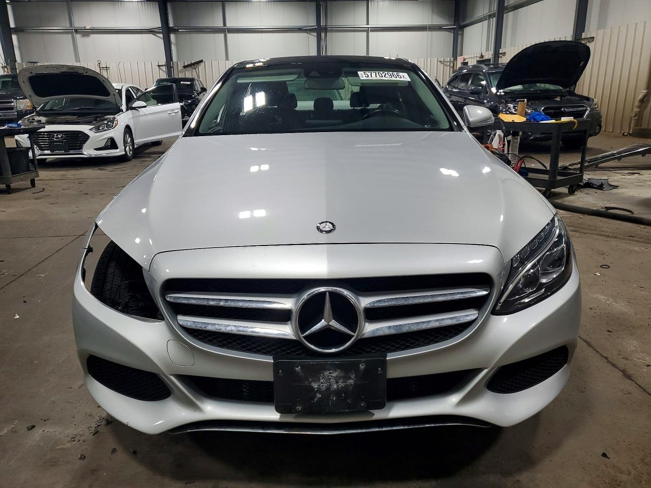 2015 Mercedes-benz C 300 4matic Silver vin: 55SWF4KB9FU037524