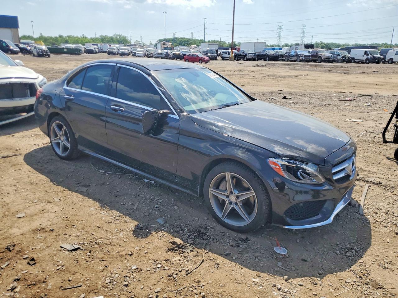2015 Mercedes-benz C 300 4matic Black vin: 55SWF4KB9FU041279