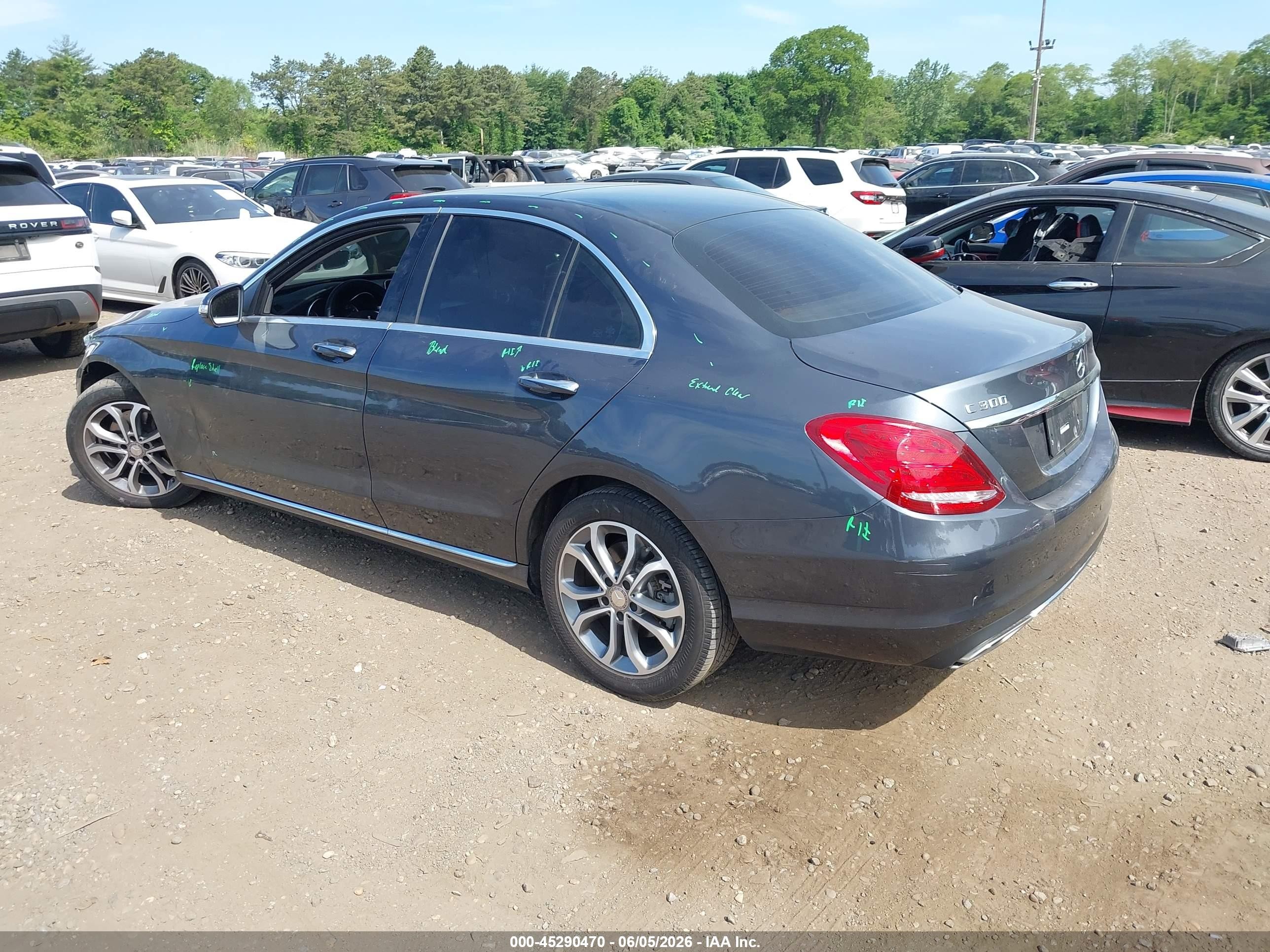 2015 Mercedes-benz C 300 4matic Gray vin: 55SWF4KB9FU071544
