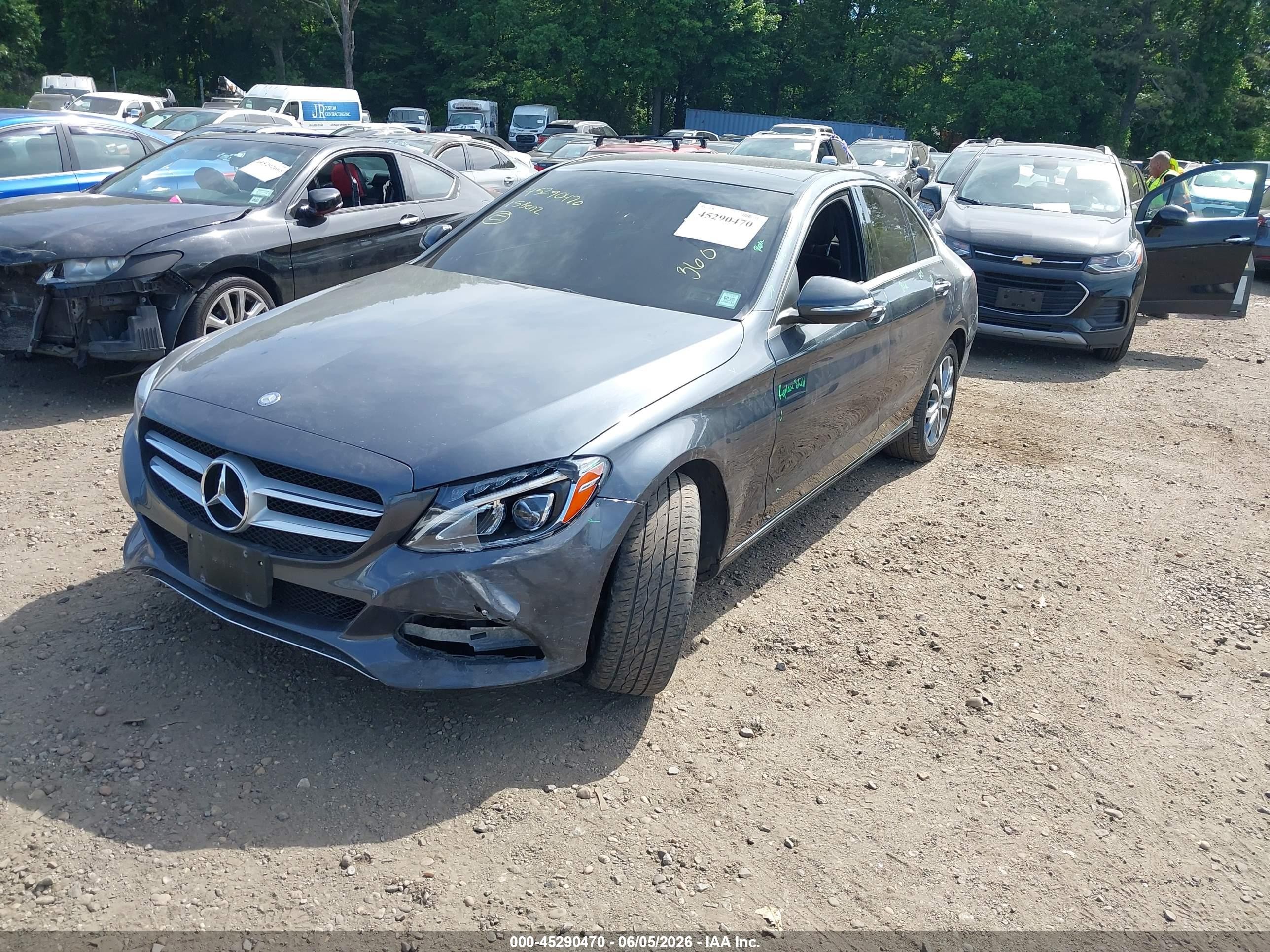 2015 Mercedes-benz C 300 4matic Gray vin: 55SWF4KB9FU071544