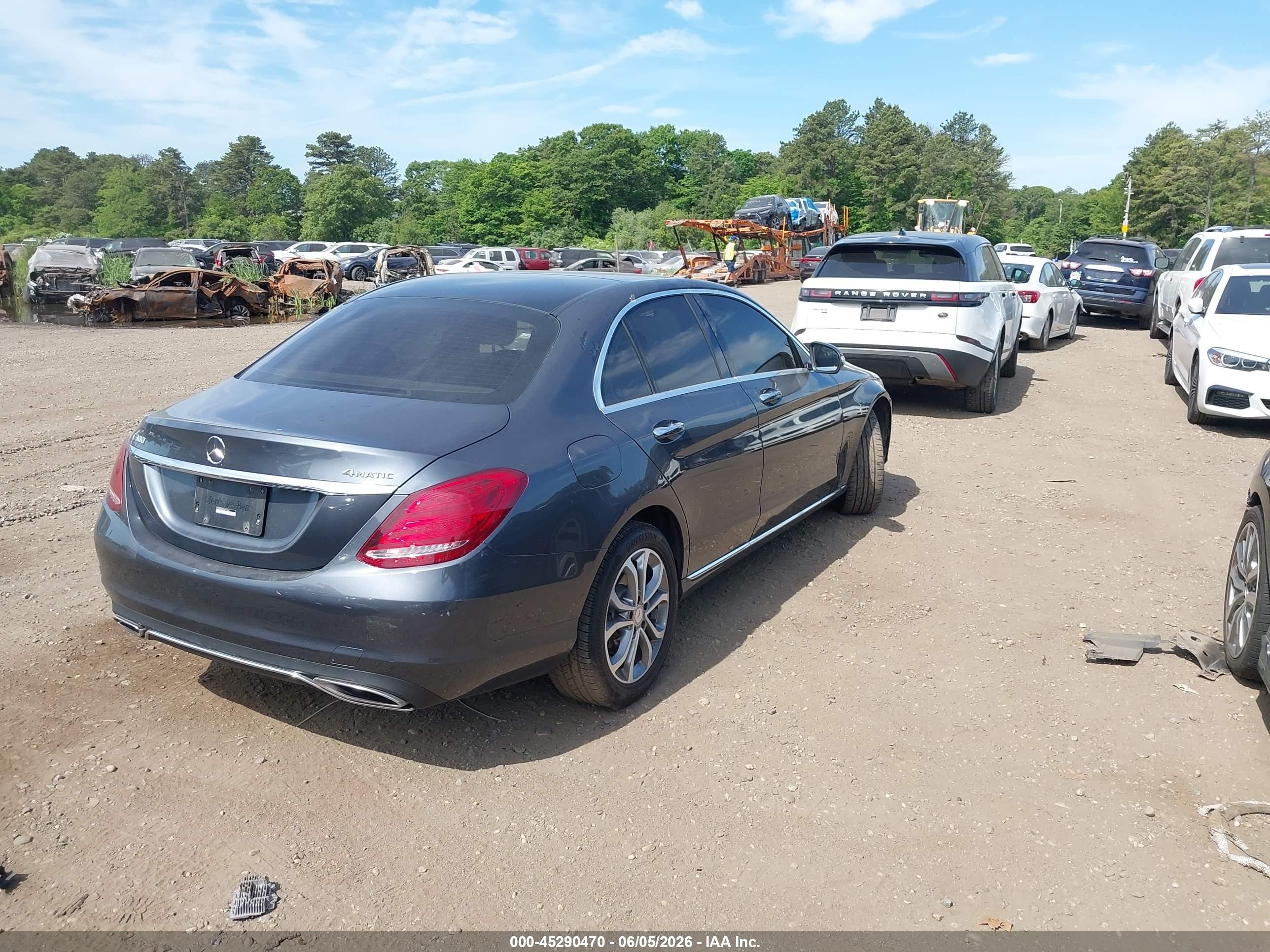 2015 Mercedes-benz C 300 4matic Gray vin: 55SWF4KB9FU071544