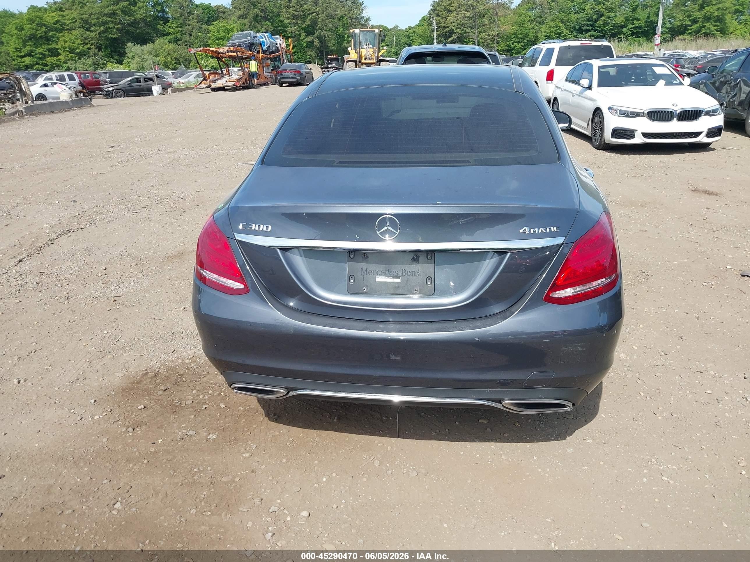 2015 Mercedes-benz C 300 4matic Gray vin: 55SWF4KB9FU071544