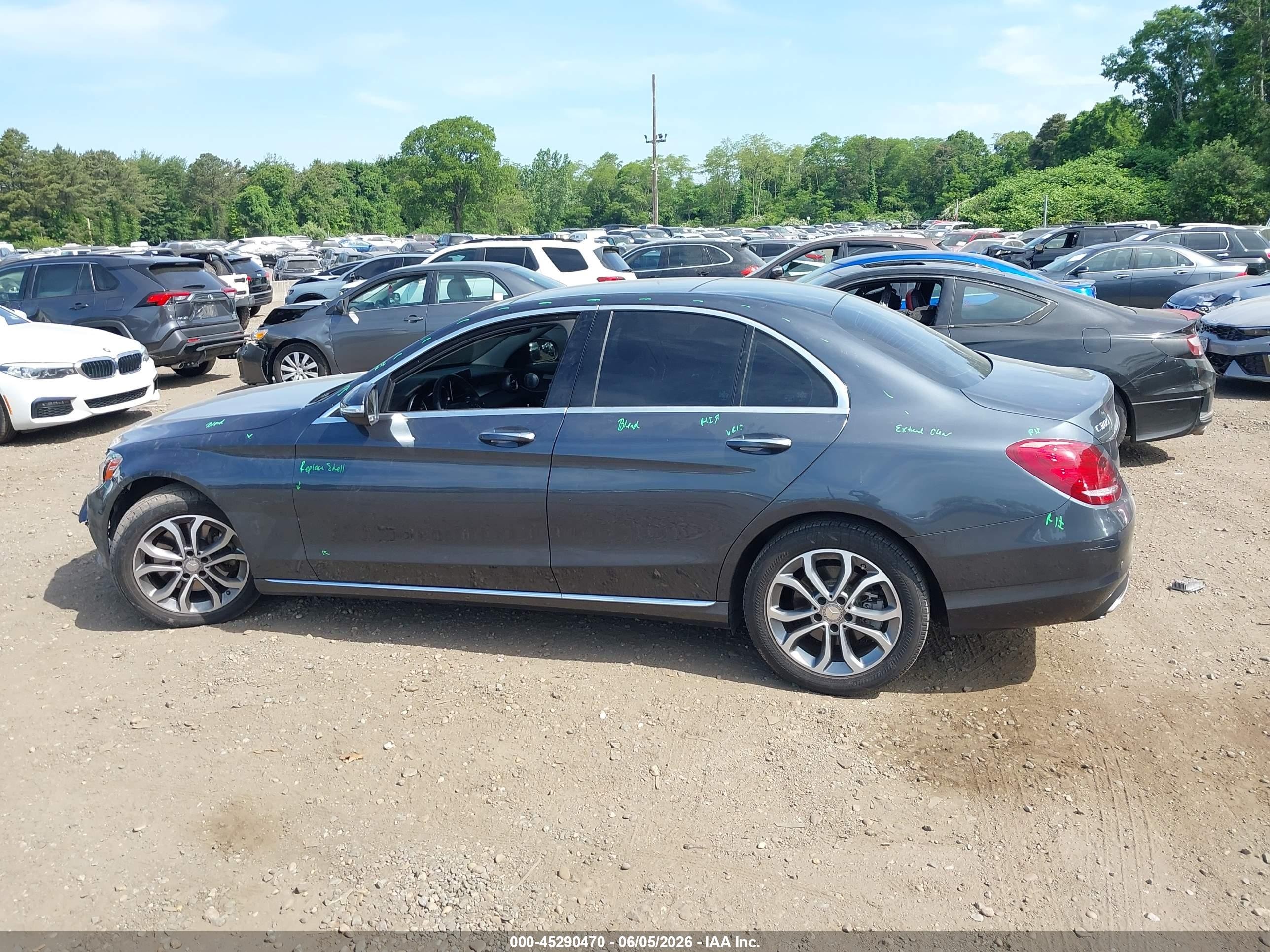 2015 Mercedes-benz C 300 4matic Gray vin: 55SWF4KB9FU071544