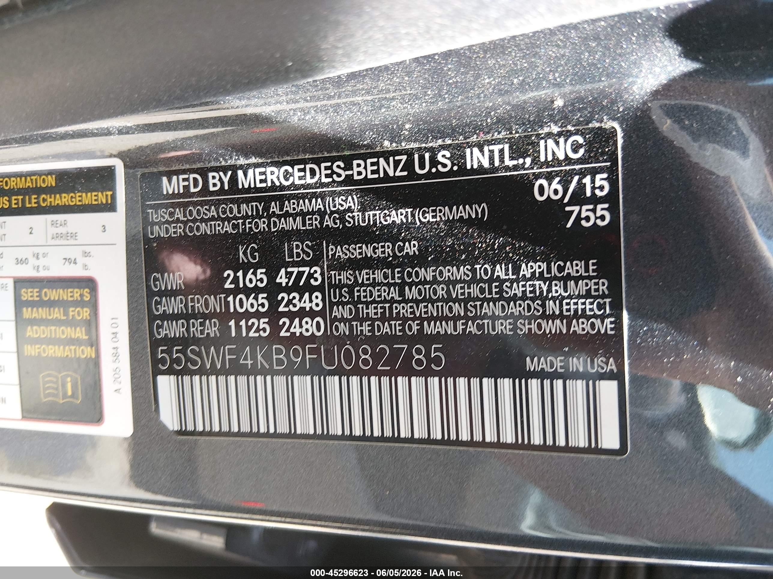 2015 Mercedes-benz C 300 Luxury 4matic Gray vin: 55SWF4KB9FU082785