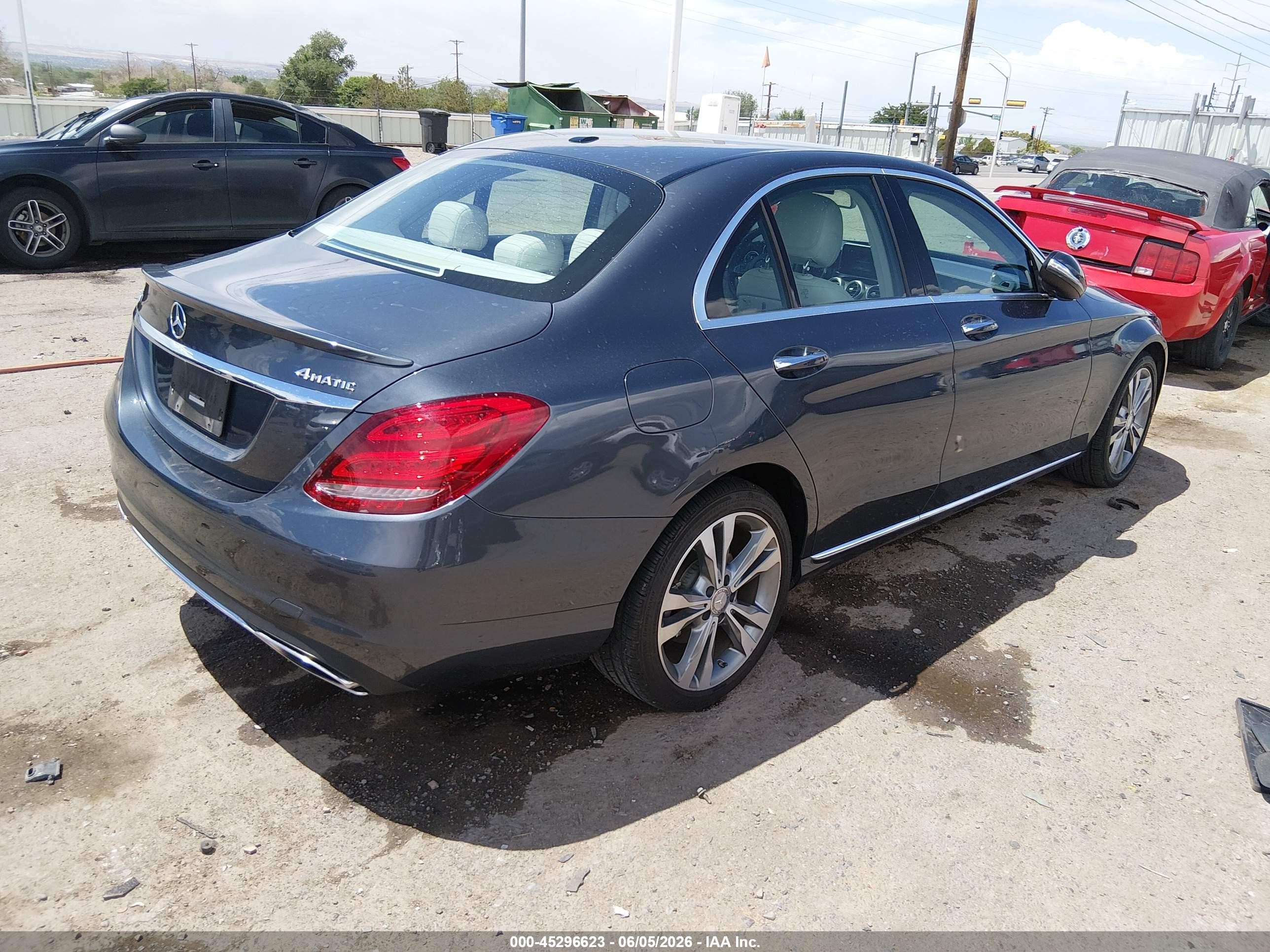 2015 Mercedes-benz C 300 Luxury 4matic Gray vin: 55SWF4KB9FU082785